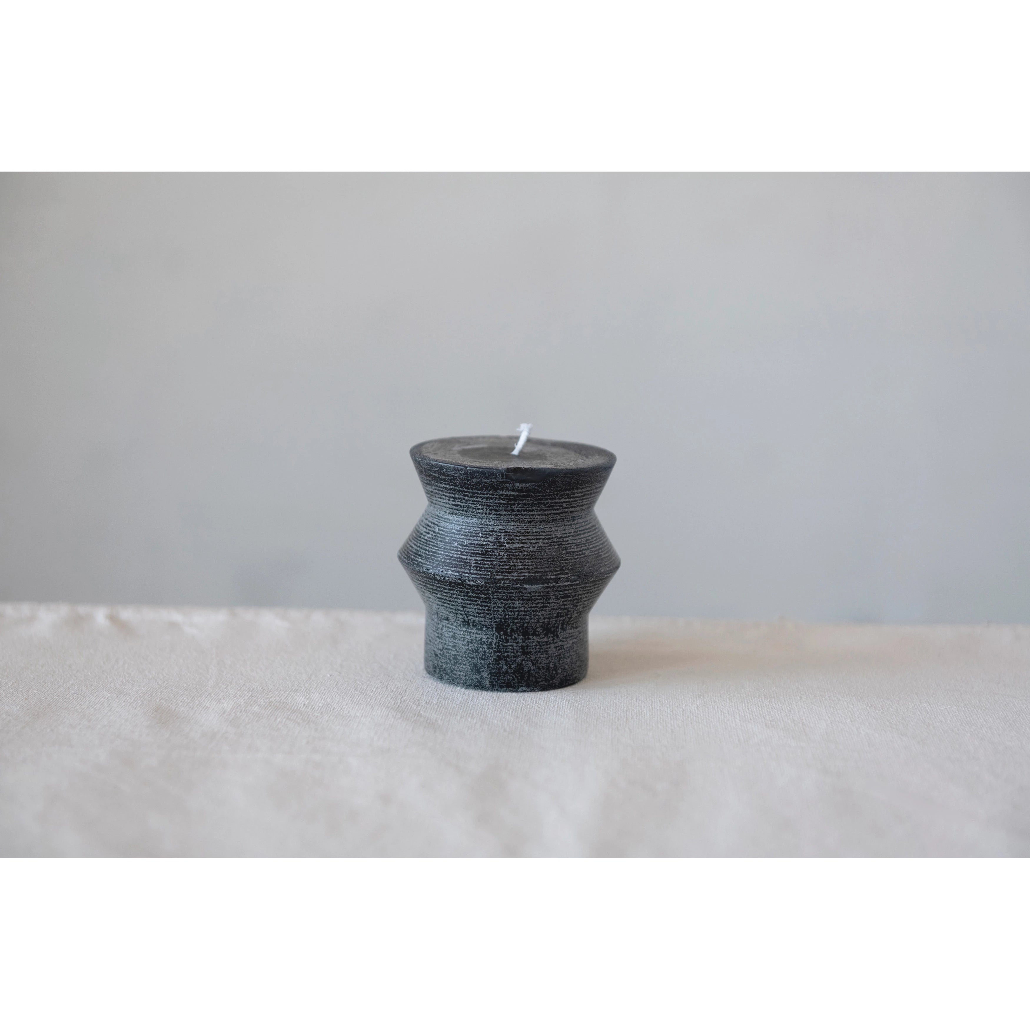 Black 3" Unscented Totem Pillar Candle