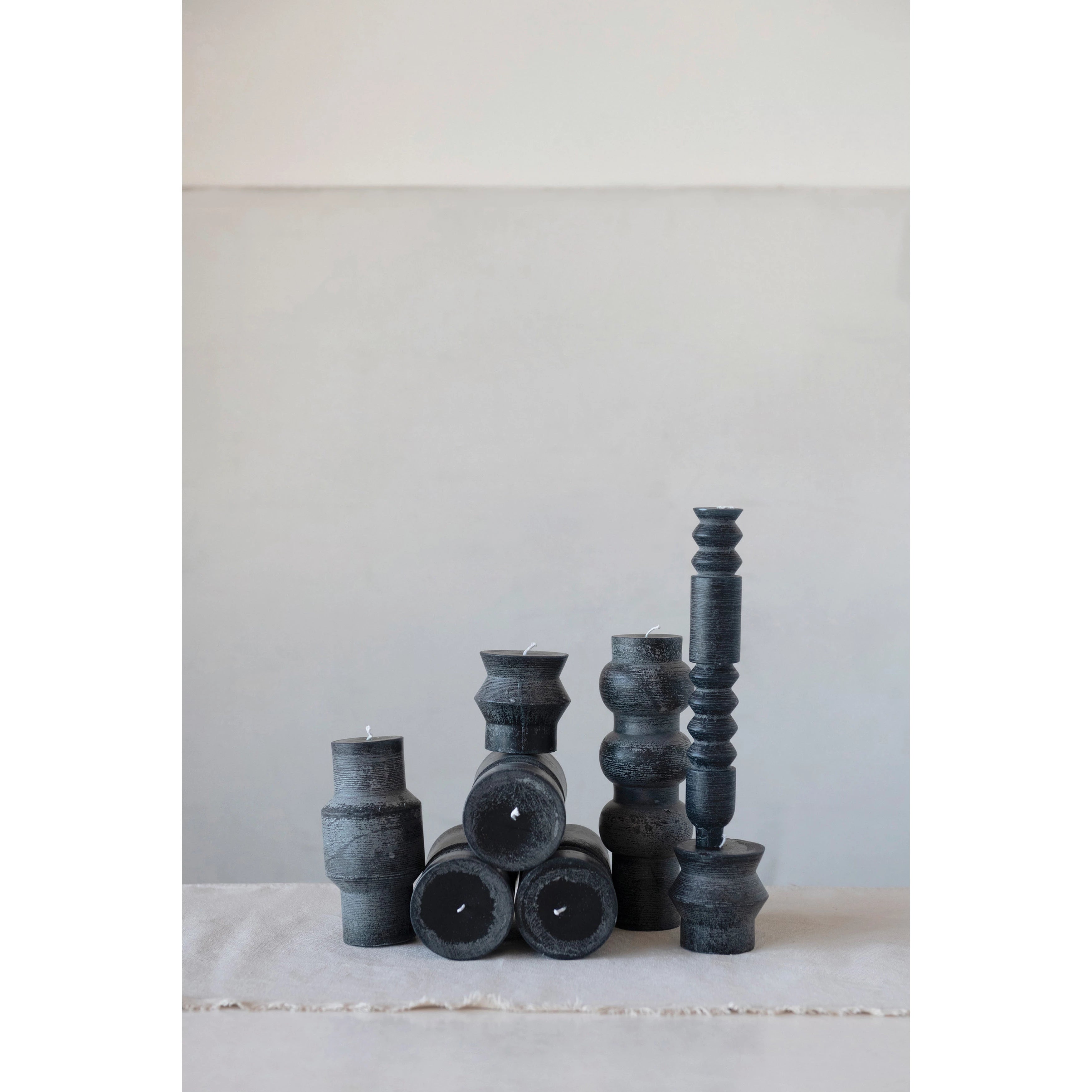 Black 6" Unscented Totem Pillar Candle