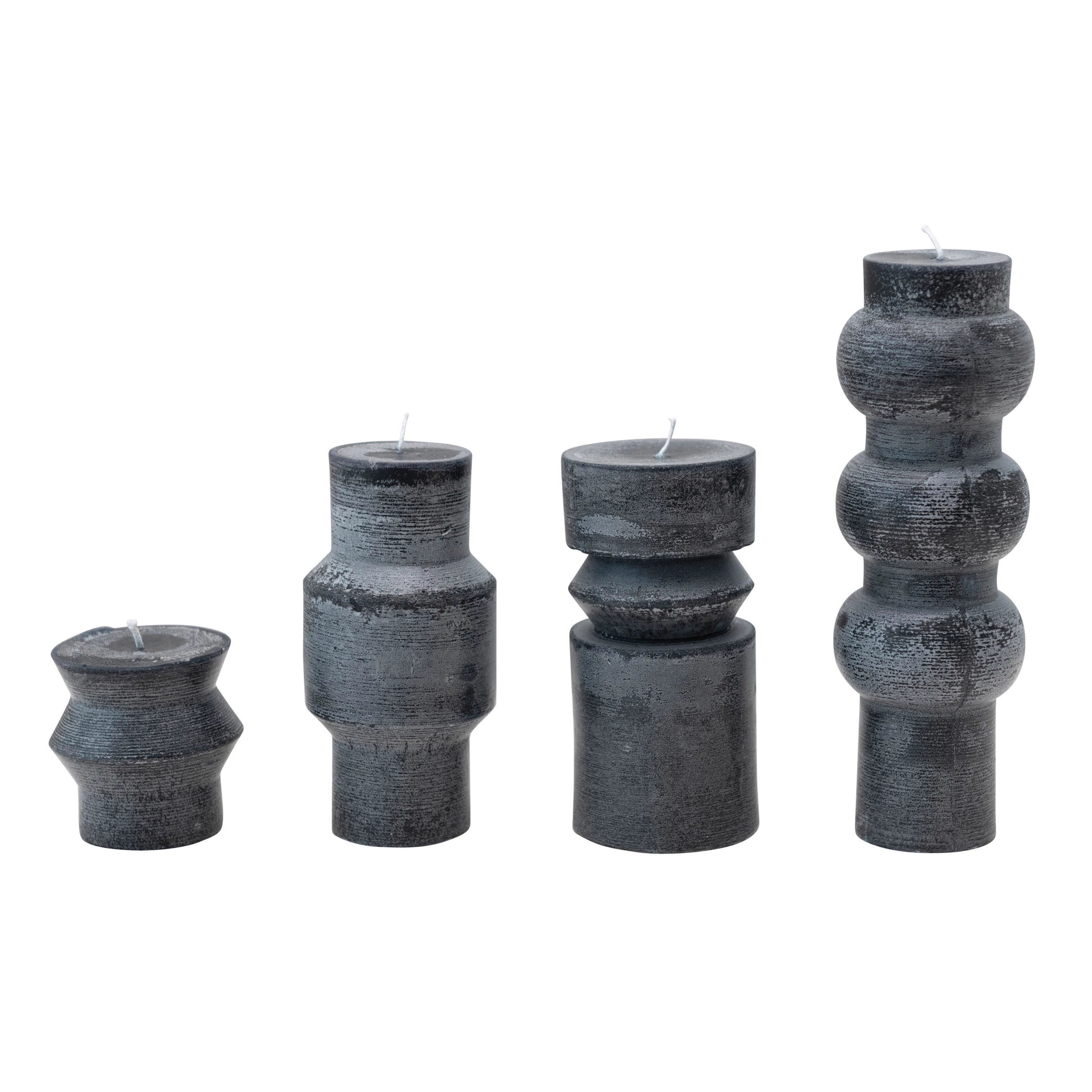 Black 6" Unscented Totem Pillar Candle
