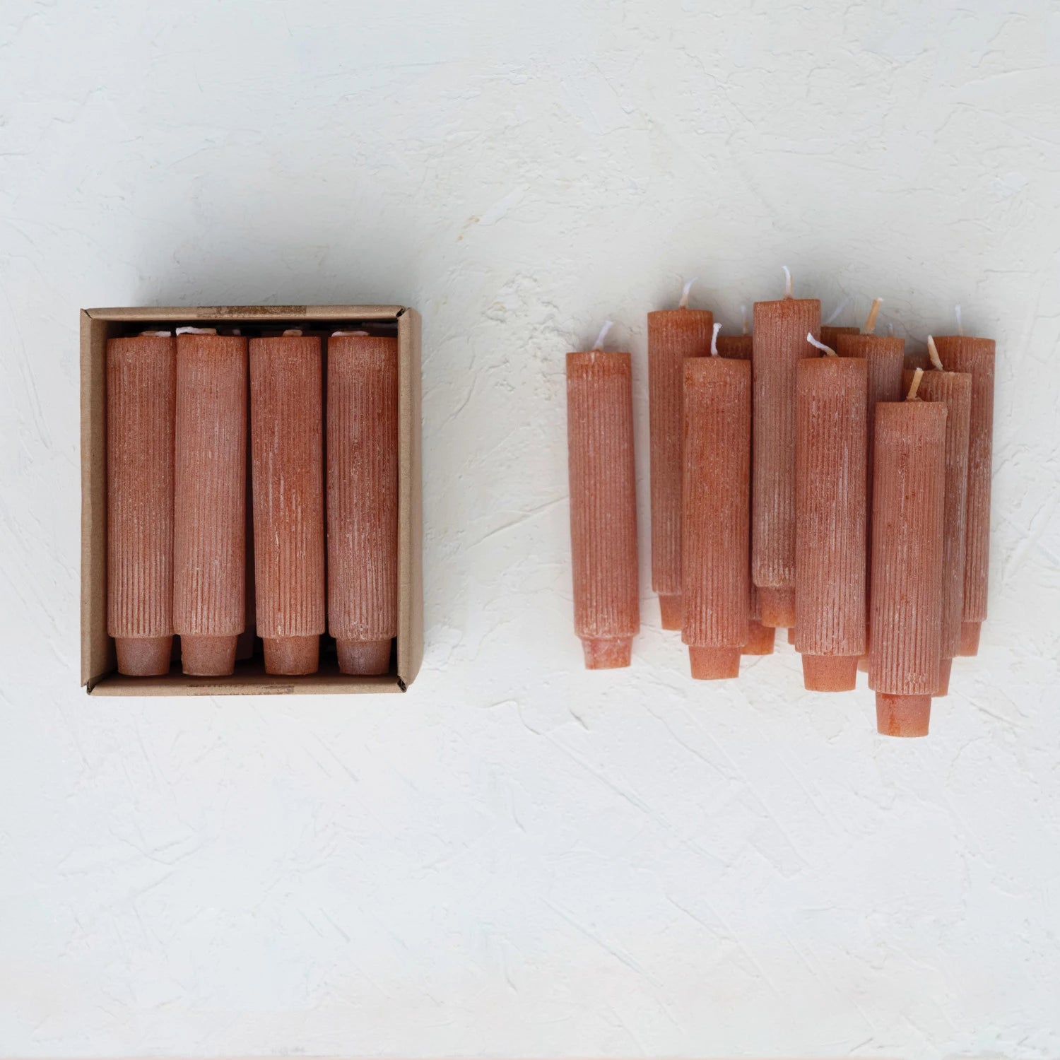 Spice 5"H Unscented Pleated Taper Candles in Box