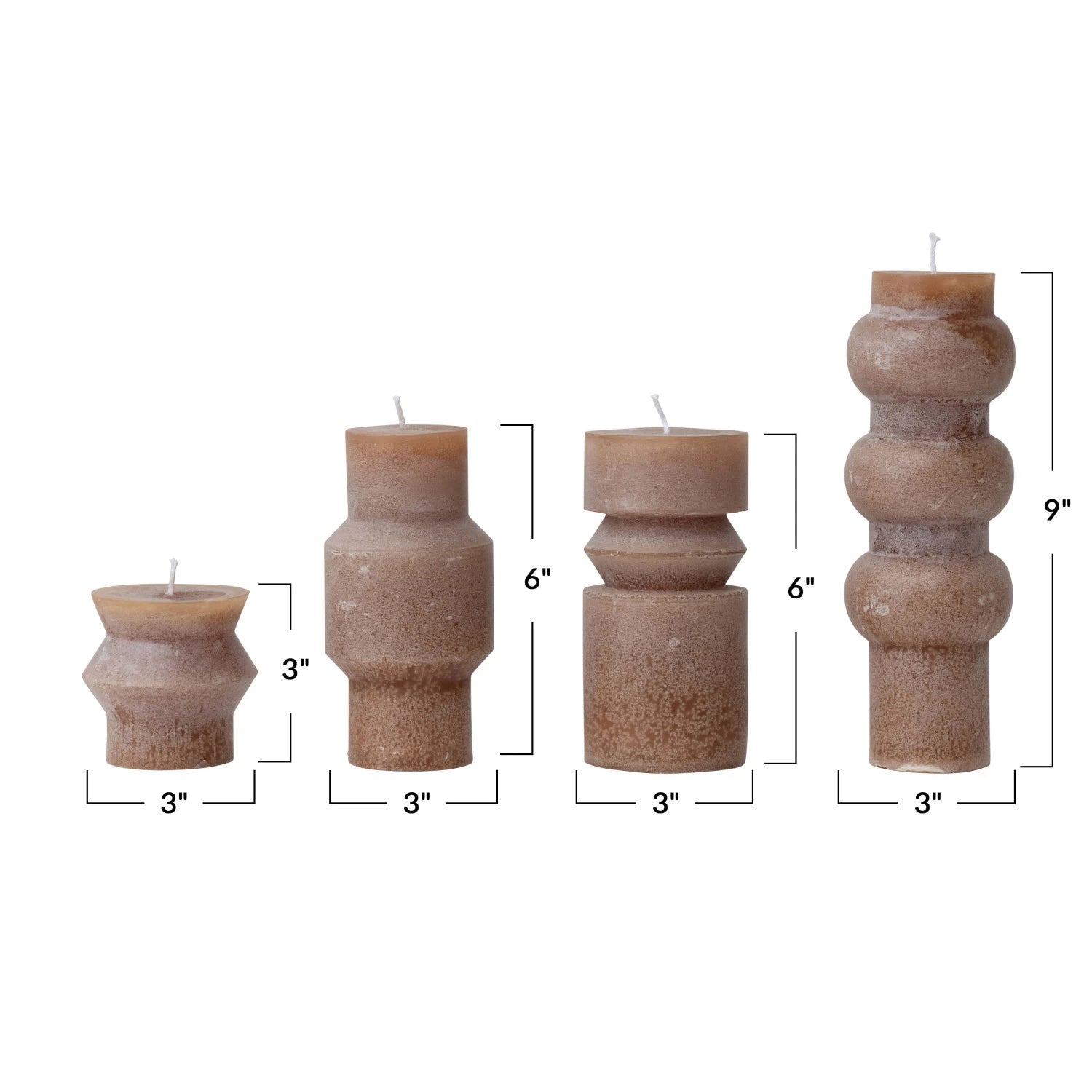 Cappuccino 6" Unscented Totem Pillar Candle