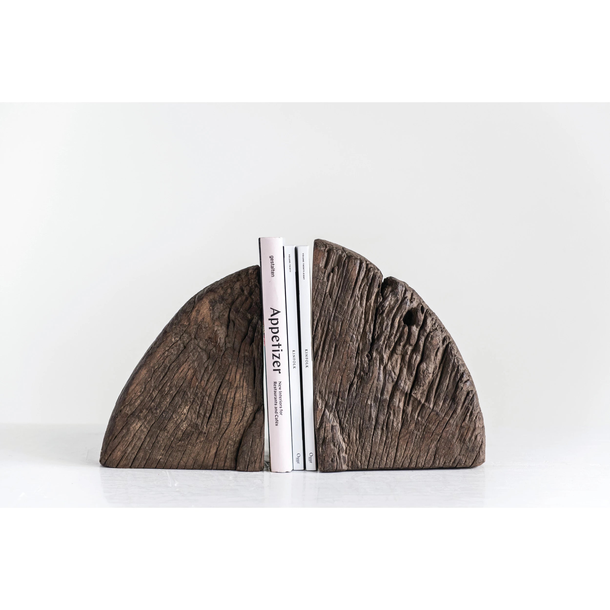 Found Wood Wheel Cog Bookends