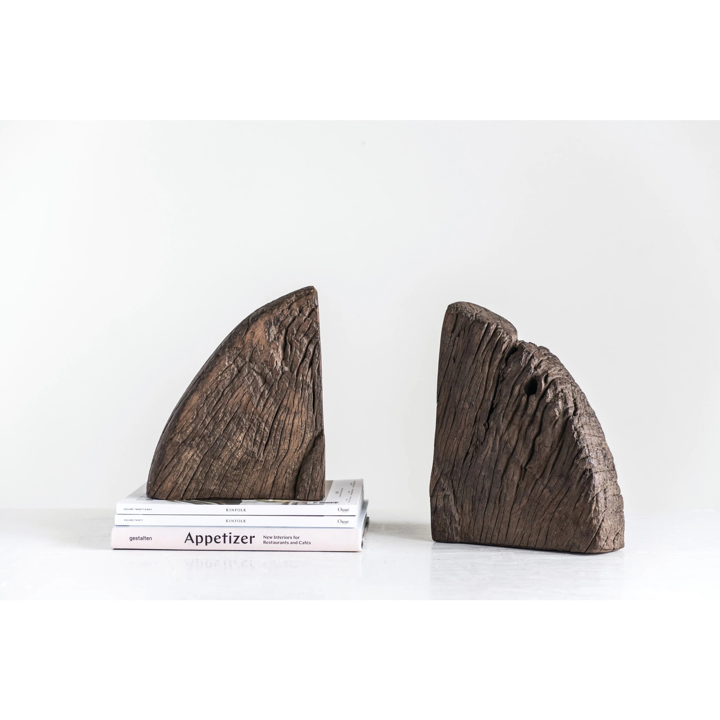 Found Wood Wheel Cog Bookends