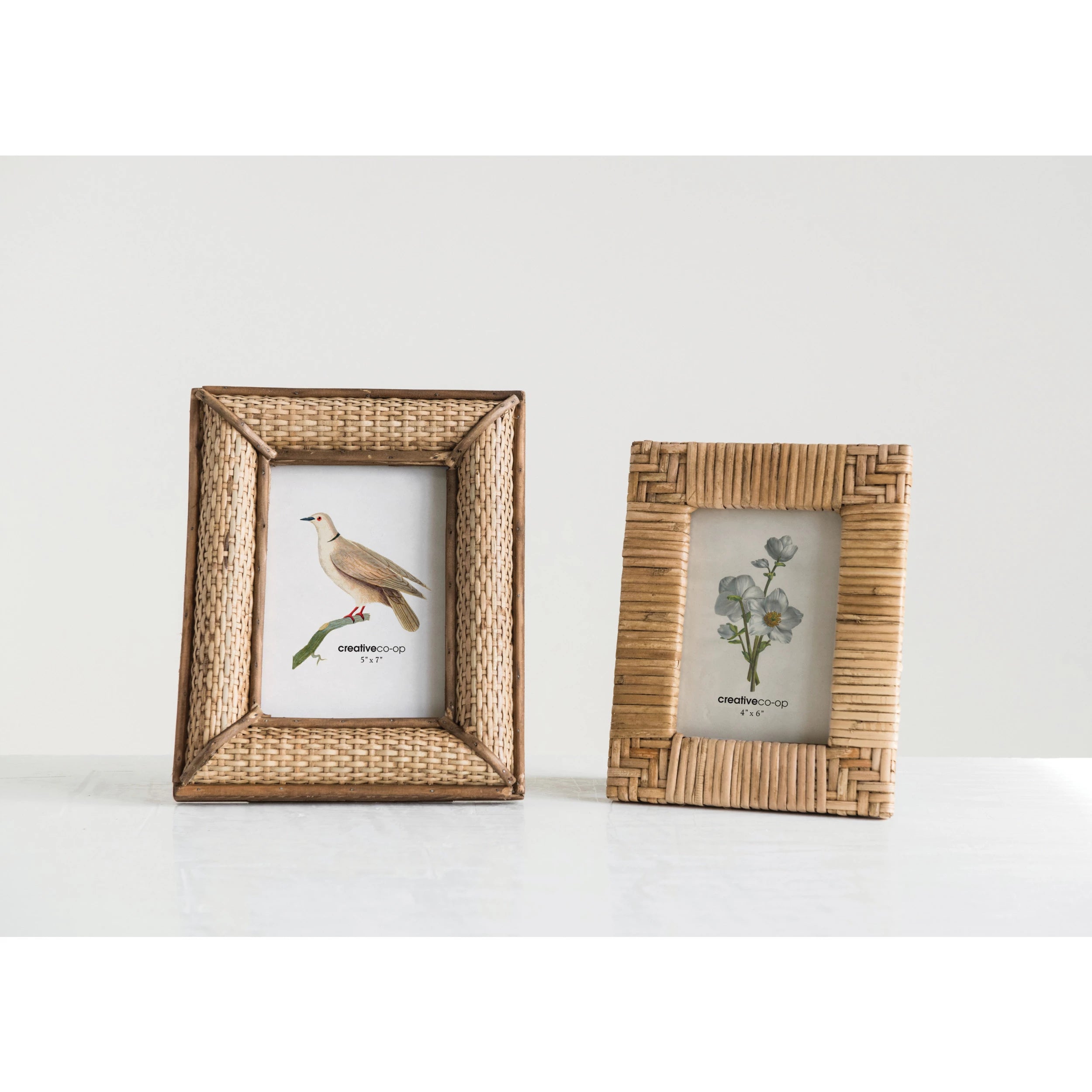 Hand-Woven Rattan Photo Frame