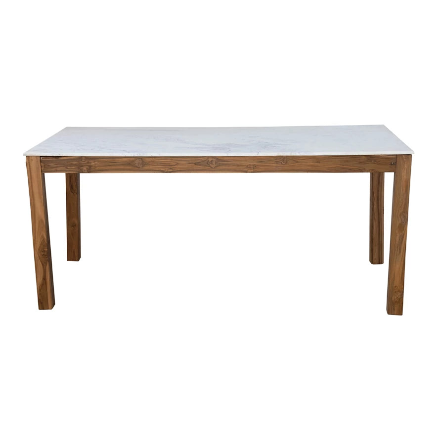 Marble & Mango Wood Dining Table