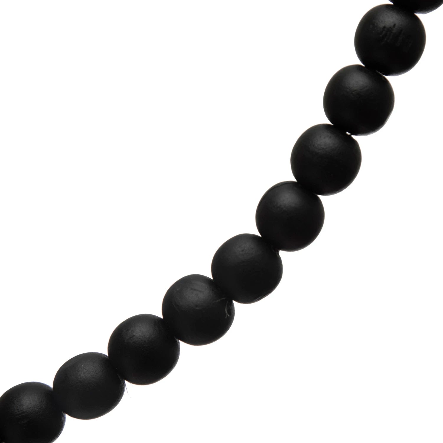 72" Black Wood Bead Garland with Jute Tassels