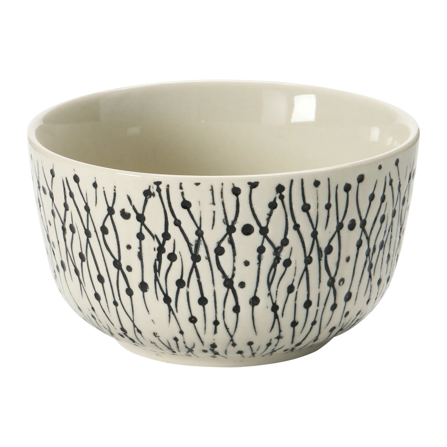 Black & White Hand-Stamped Bowl