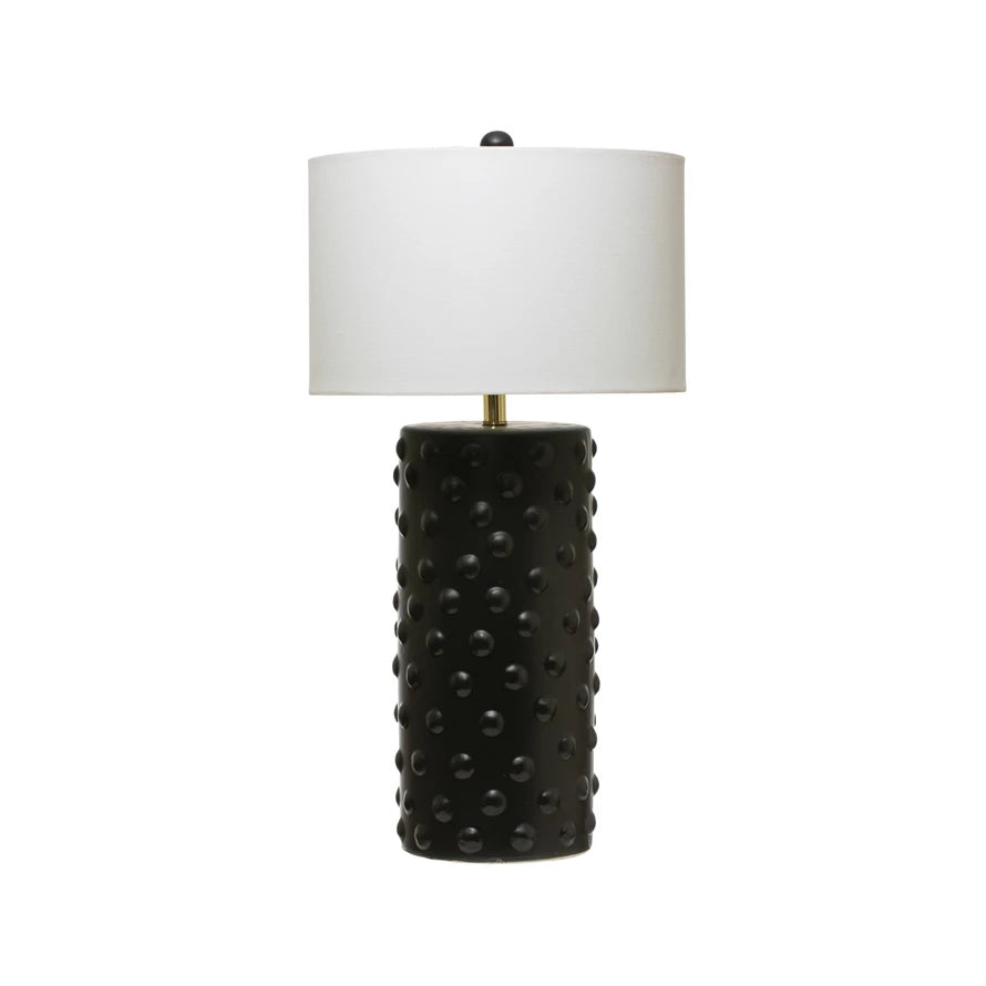 Matte Black Hobnail Table Lamp*