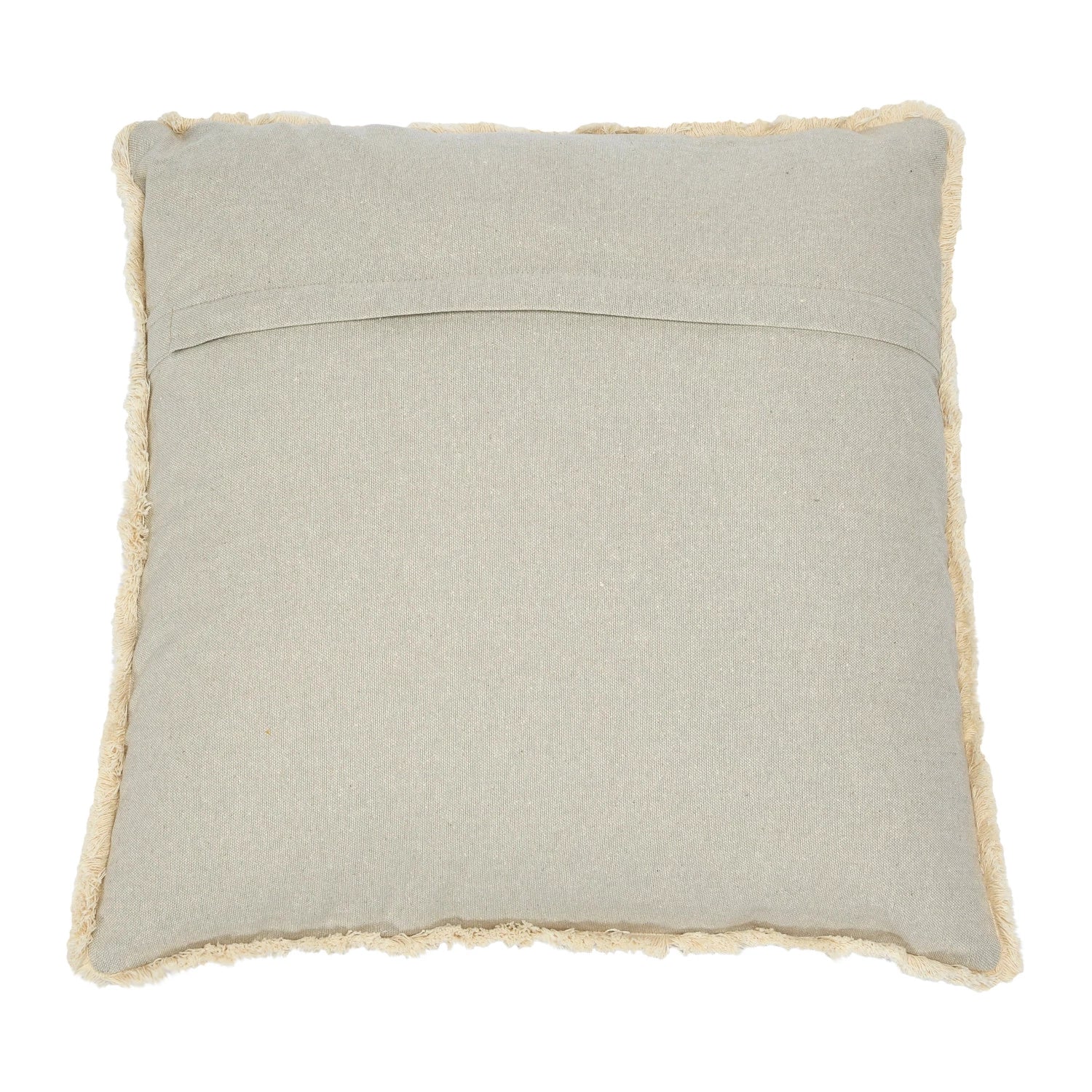 Cotton Embroidered Pillow w/ Pattern & Fringe