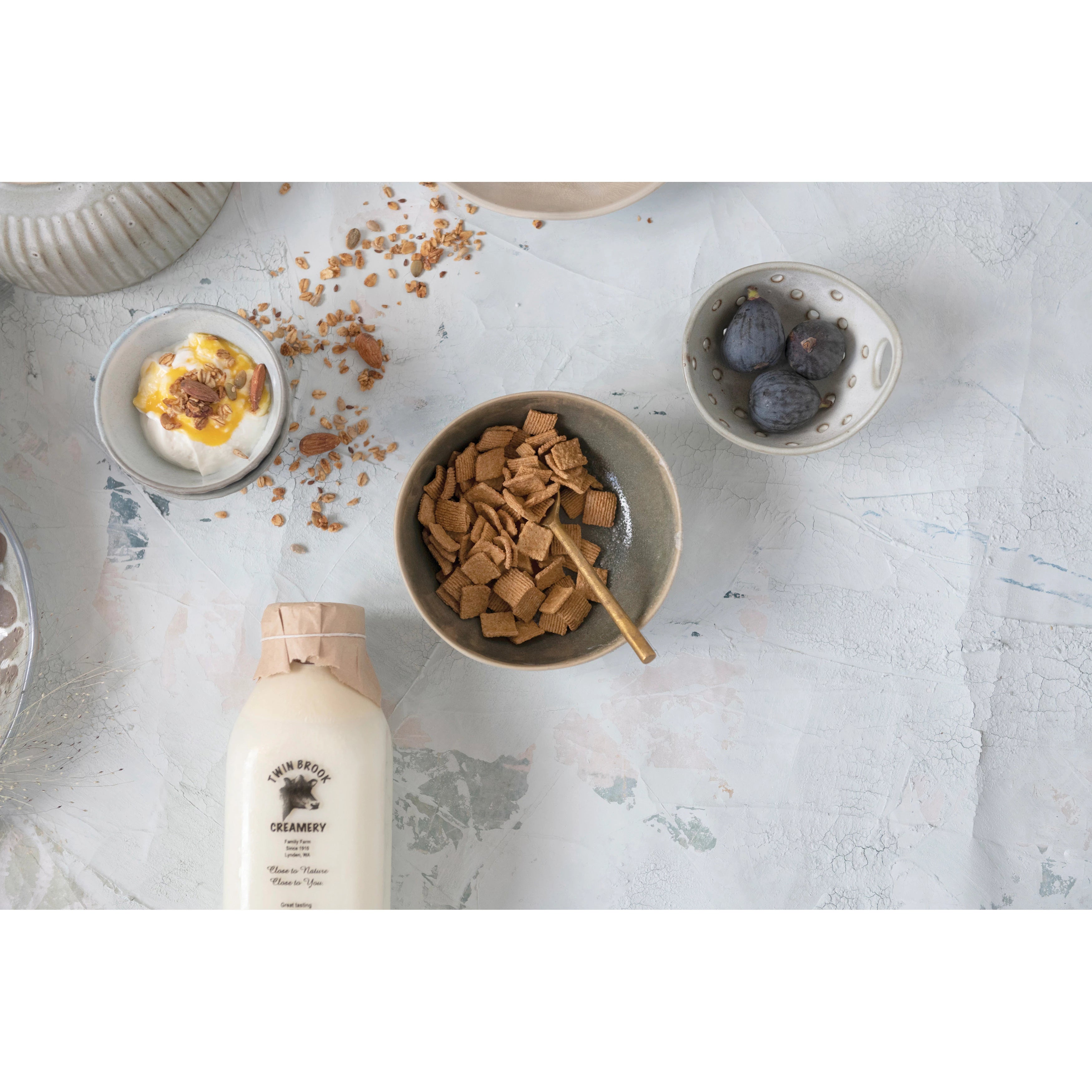 Green Reactive Glaze Stoneware Bowl