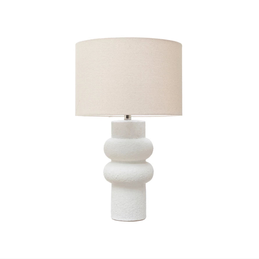 White Volcano Stoneware Table Lamp