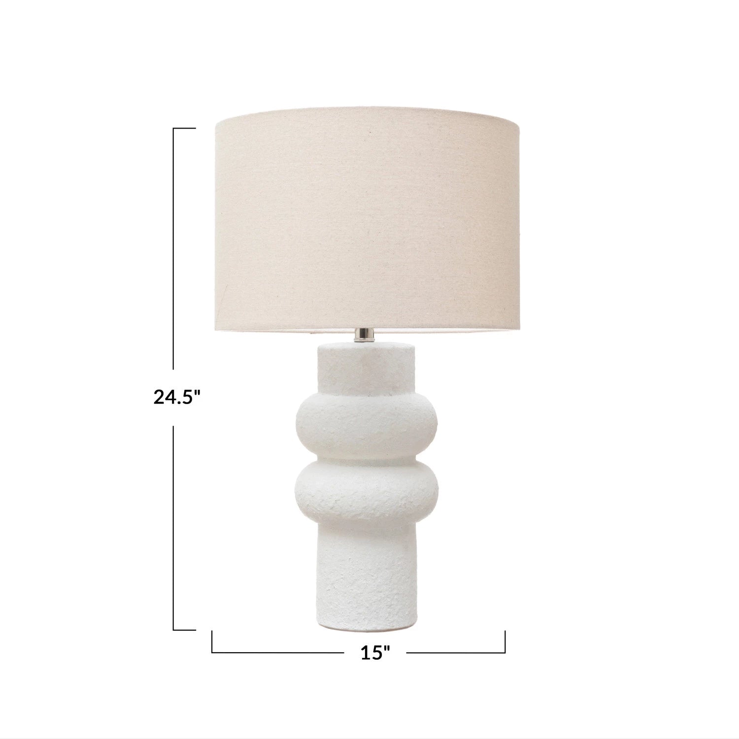 White Volcano Stoneware Table Lamp