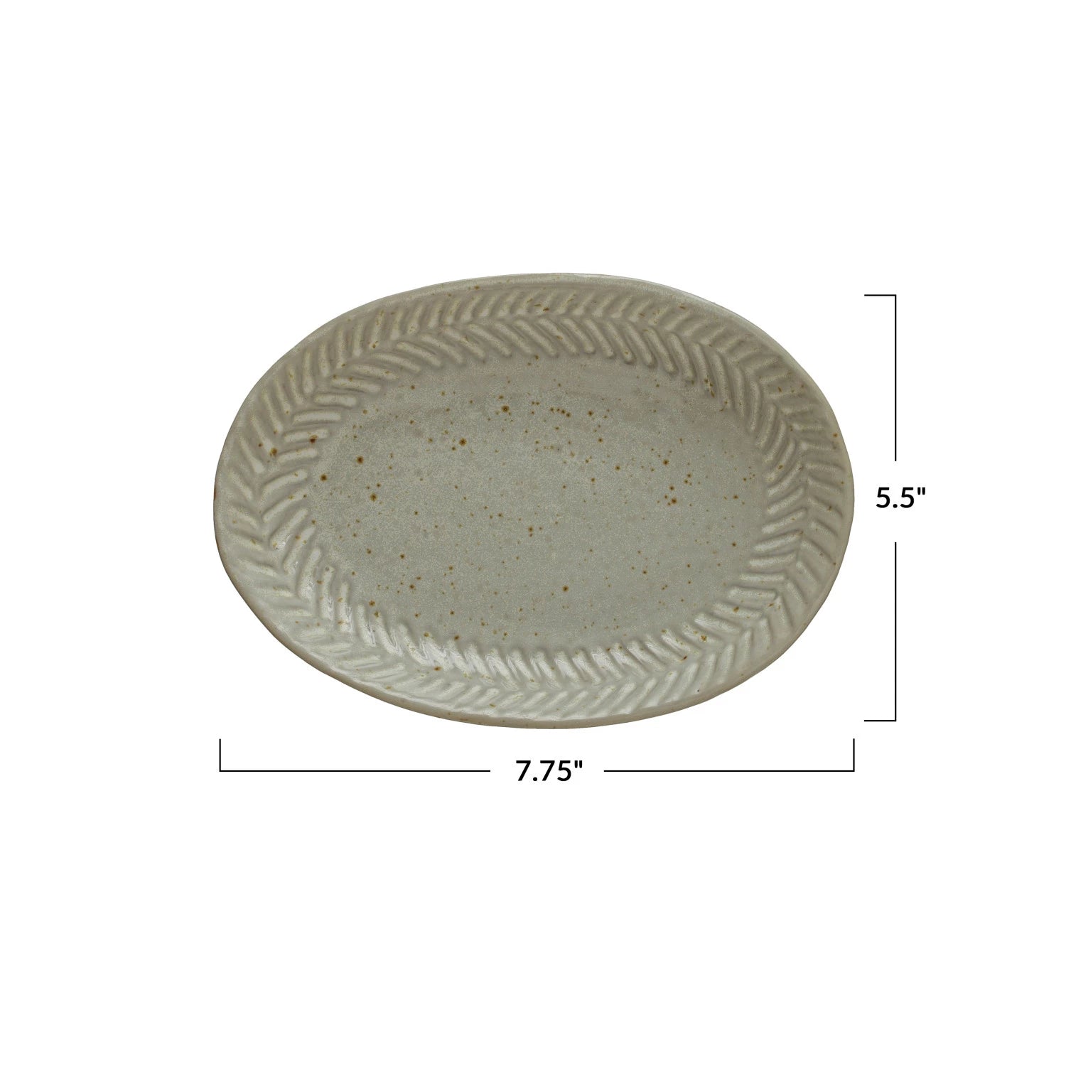 White Debossed Stoneware Plate
