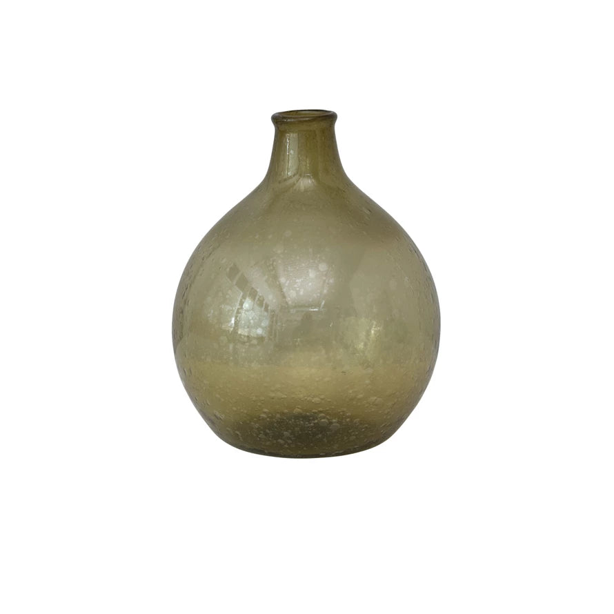 Green Hand-Blown Glass Vase*