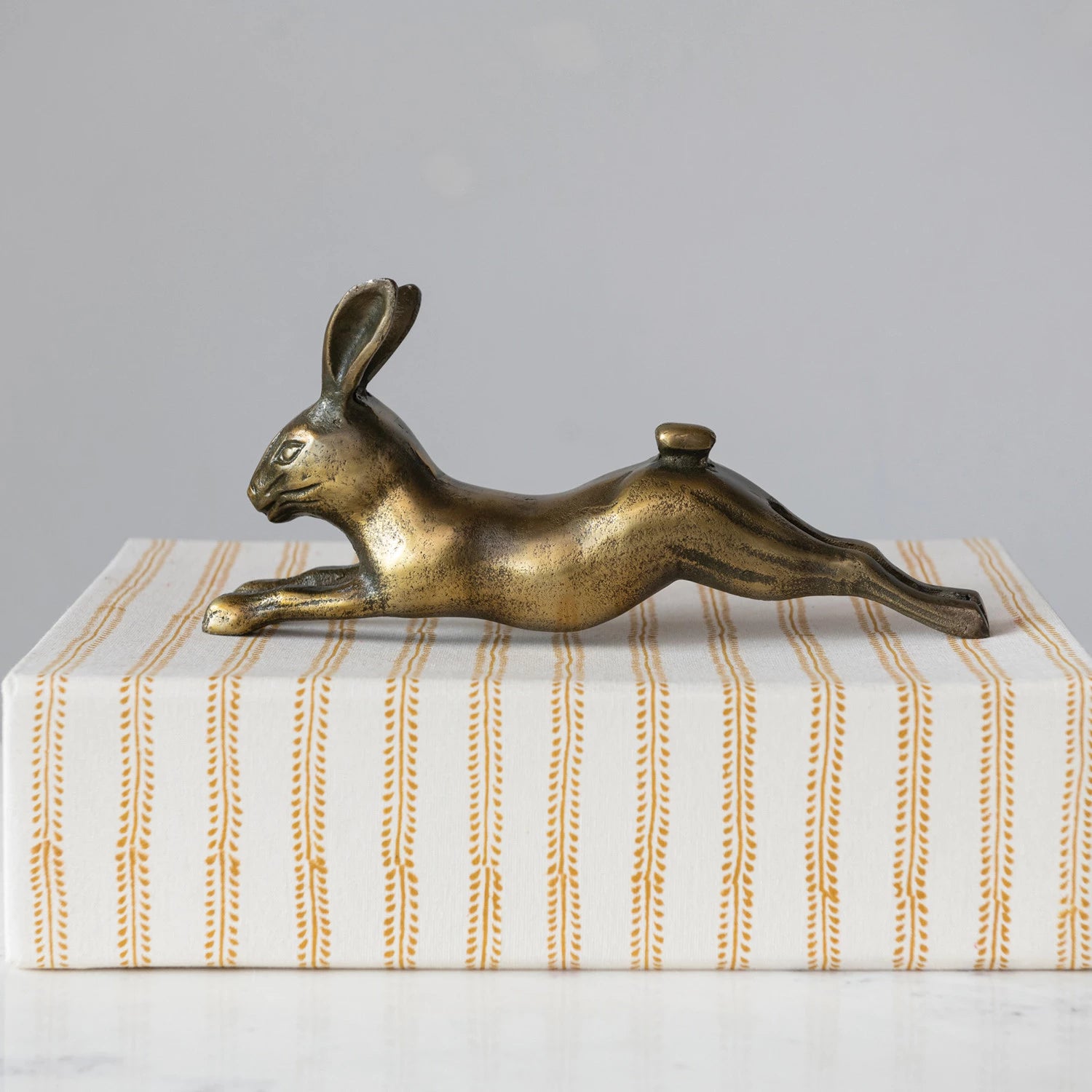 Antique Gold Cast Aluminum Rabbit