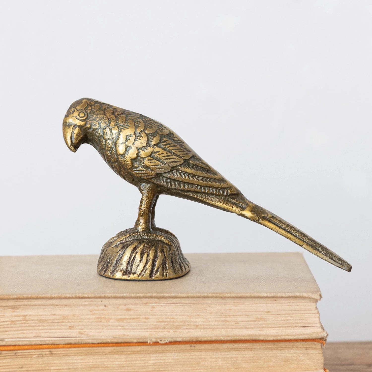 Antique Gold Cast Aluminum Bird