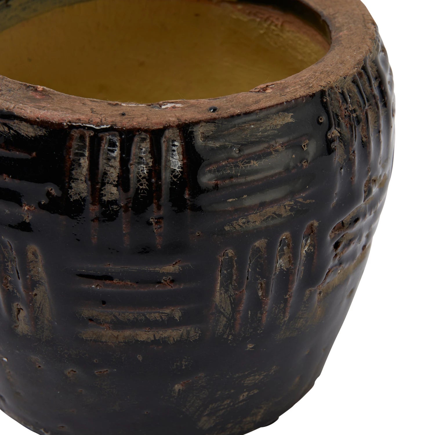 Crackle Embossed Terra-Cotta Planter