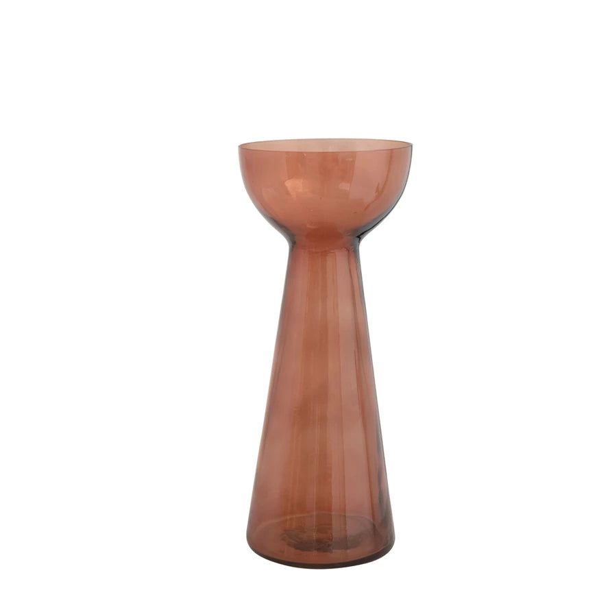 Brown Glass Vase or Candleholder