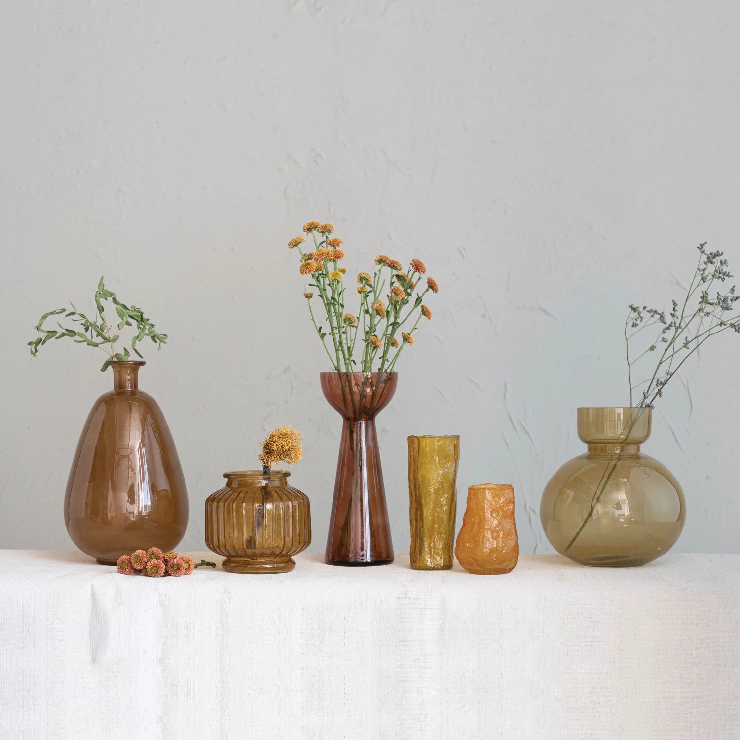 Brown Glass Vase or Candleholder