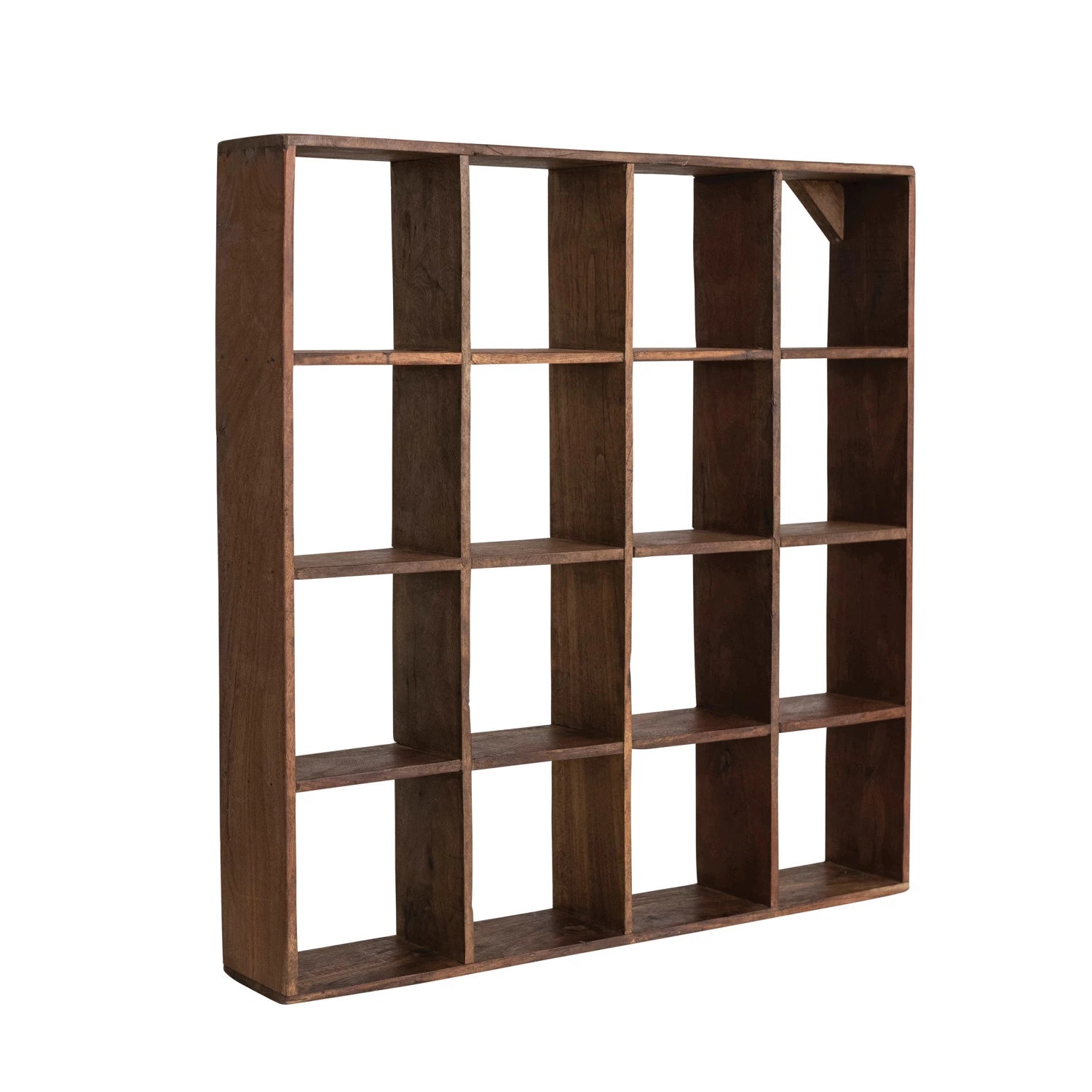 Reclaimed Wood Compartment Wall Shelf
