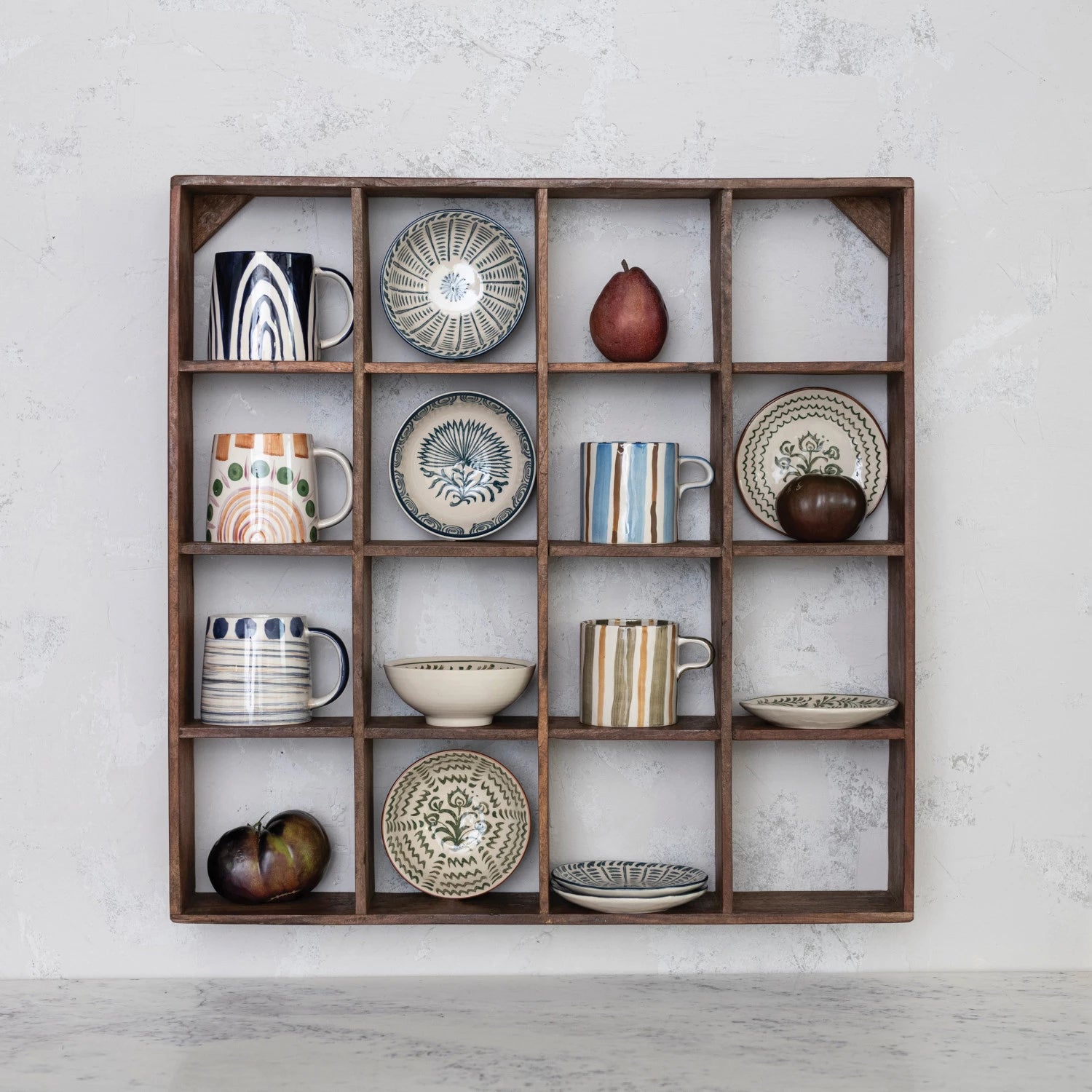 Reclaimed Wood Compartment Wall Shelf