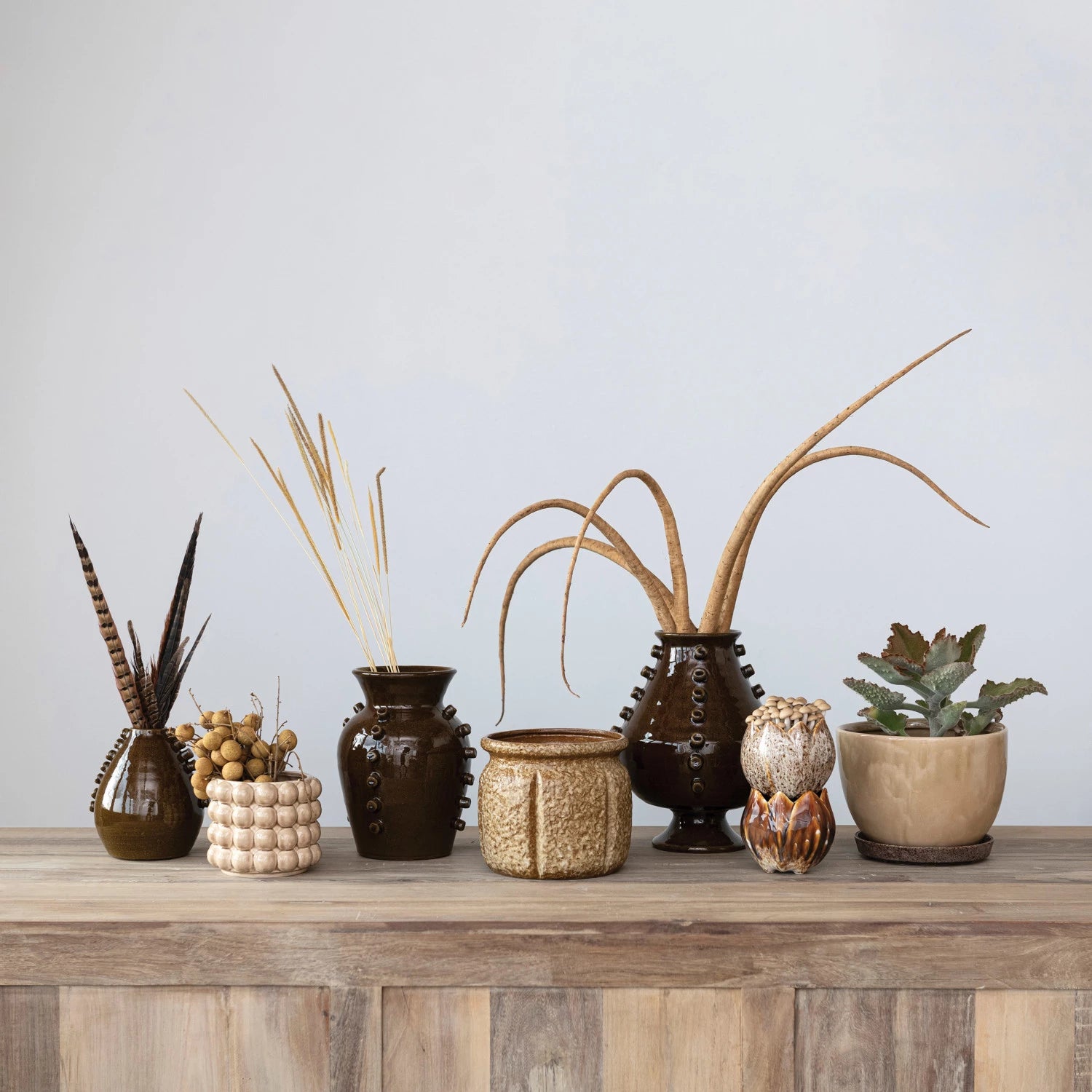 Stoneware Flower Shaped Planter