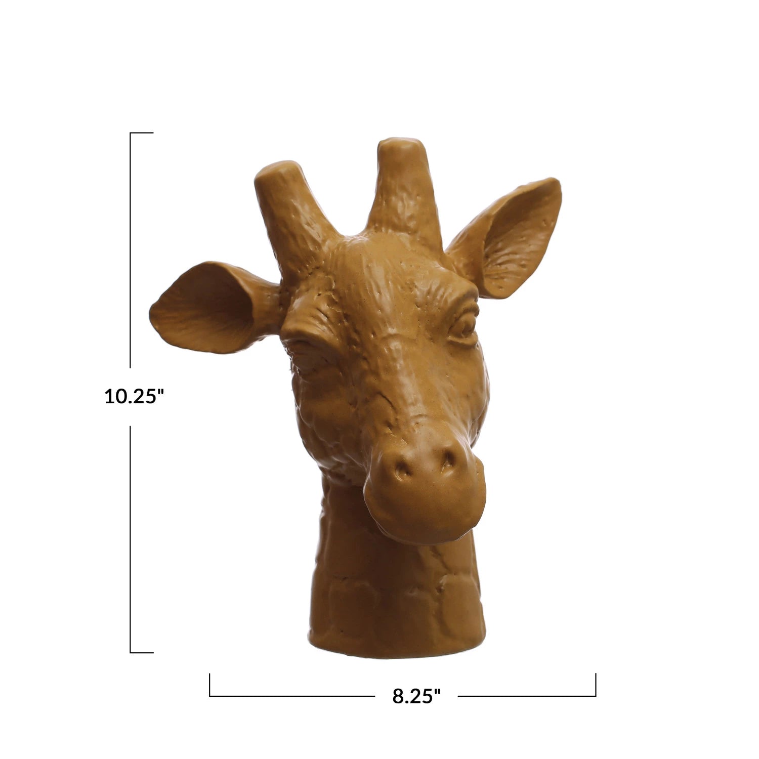 Matte Mustard Stoneware Giraffe Head Vase