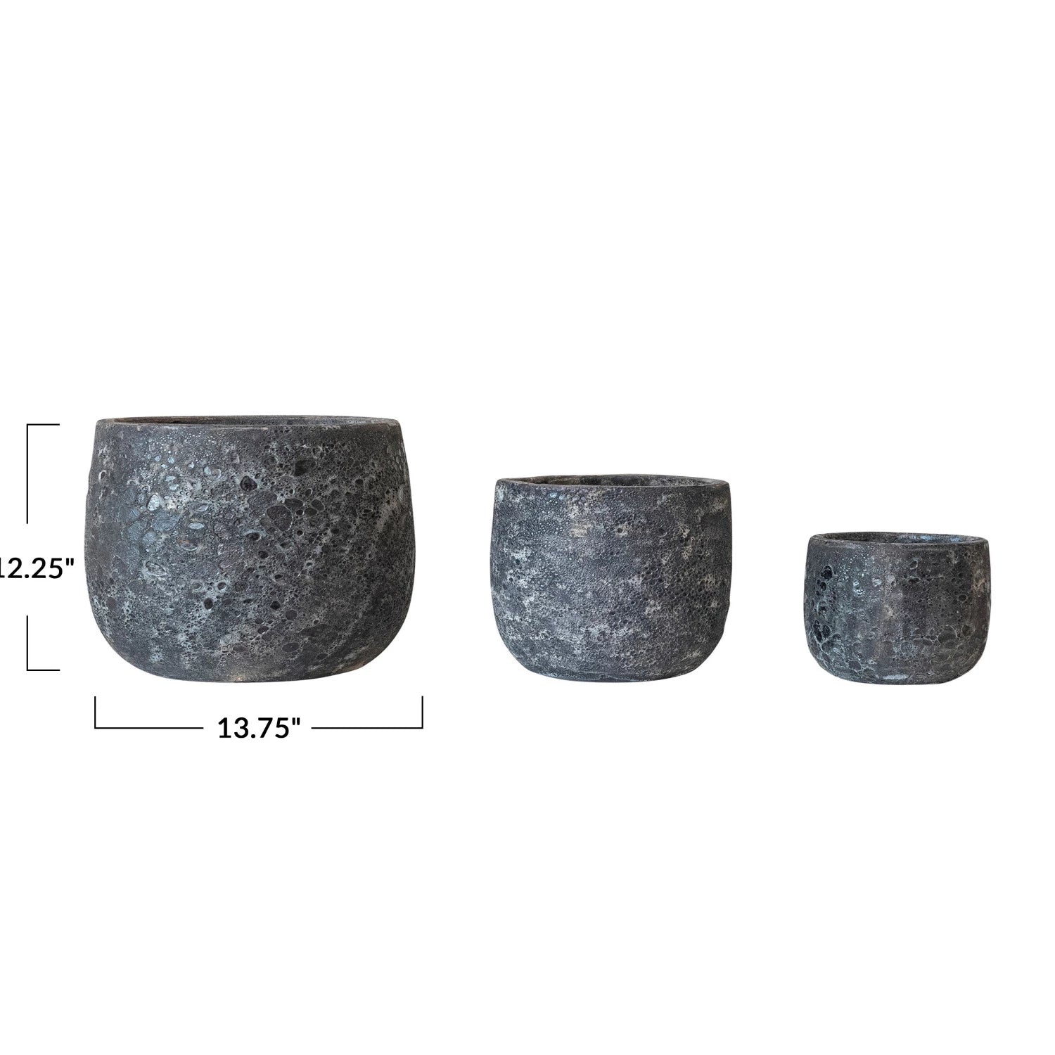 Volcano Finish & Grey Coarse Terra-cotta Planters