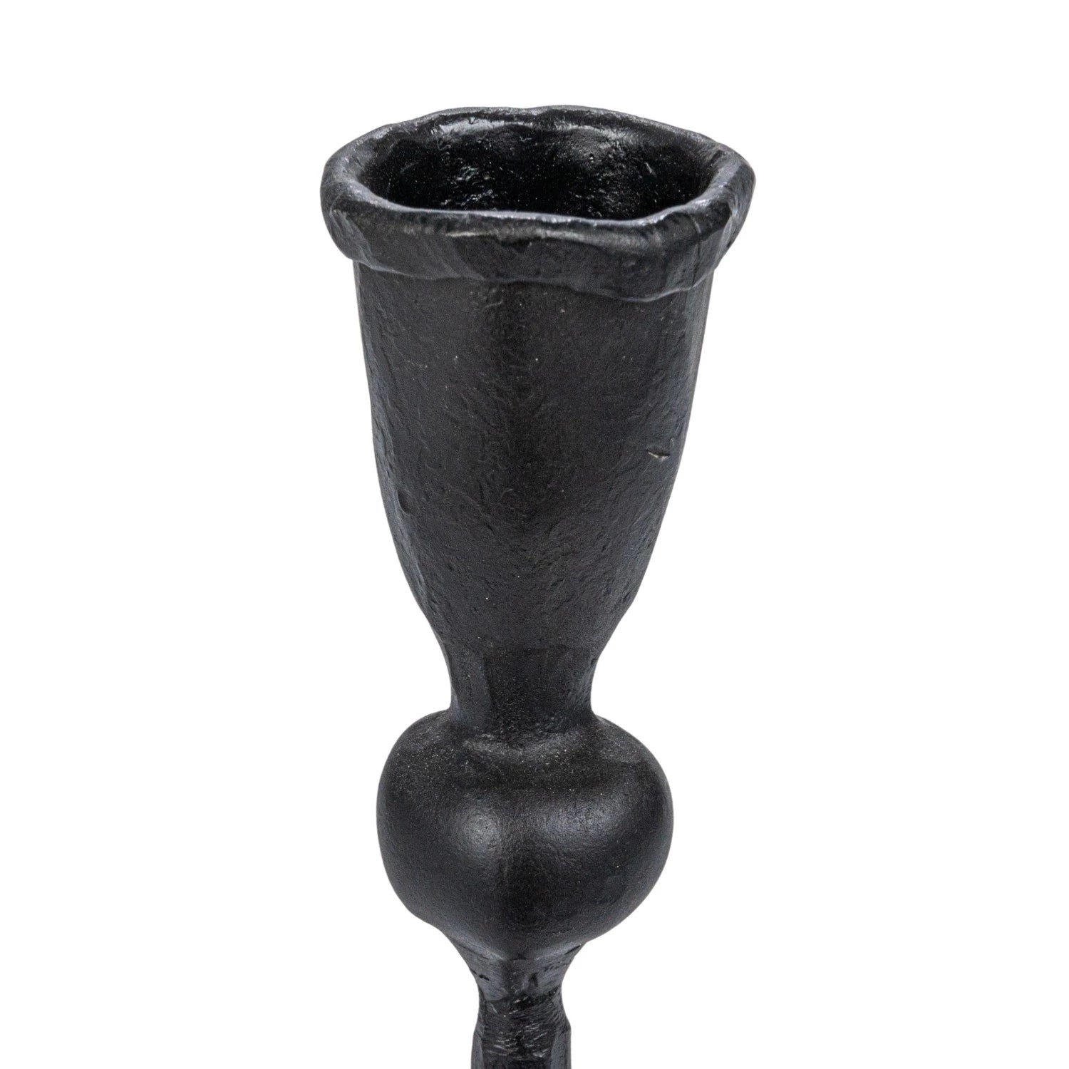 Black Hand-Forged Cast Iron Taper Holder