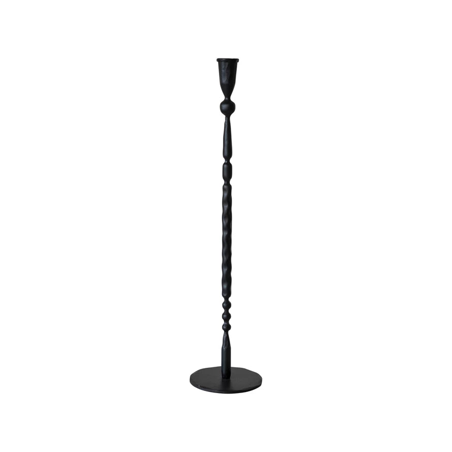 Black Hand-Forged Cast Iron Taper Holder