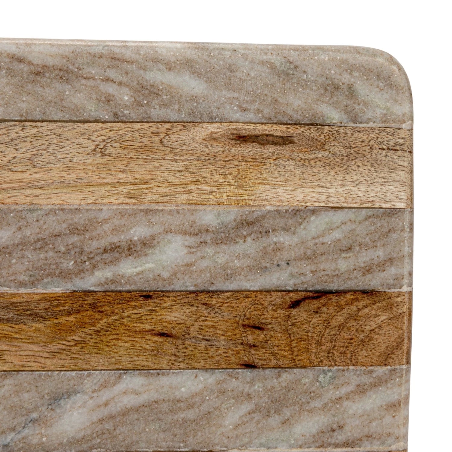 Marble & Mango Wood Cheese/Cutting Board w/ Stripes