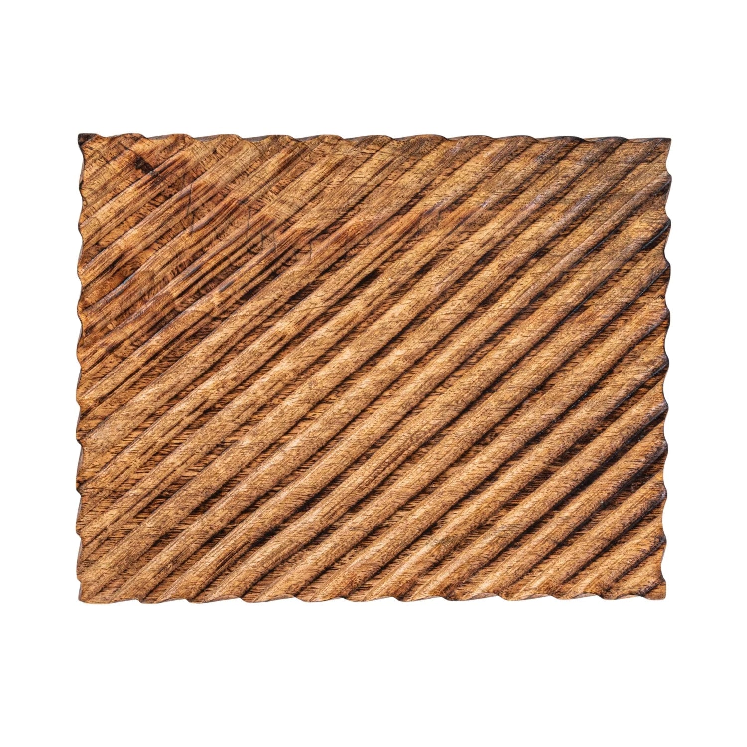 Carved Mango Wood Nesting Boxes S/2