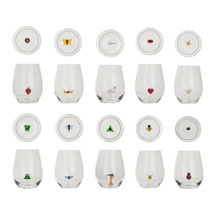 Stemless Wine Glass w/ Figure