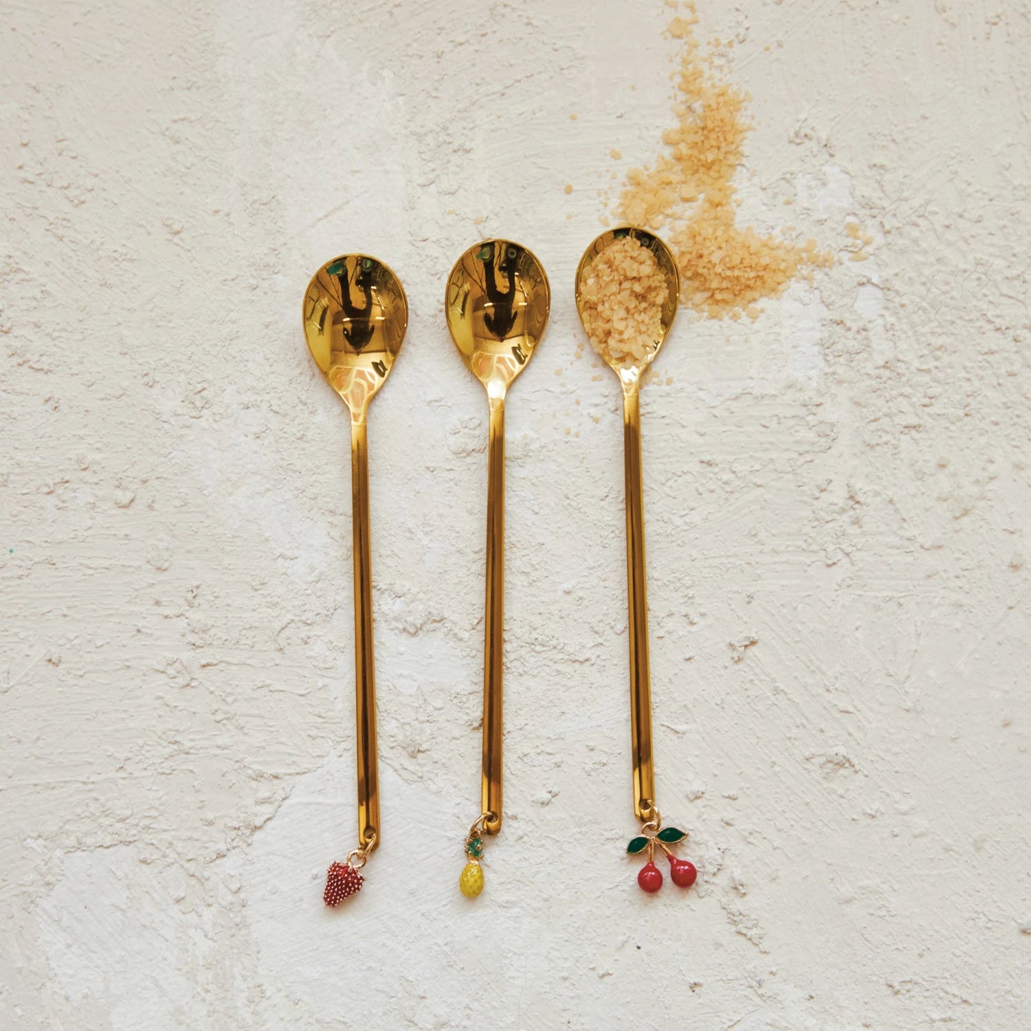 Brass Spoon w/ Cherry/Pineapple/Strawberry Charm