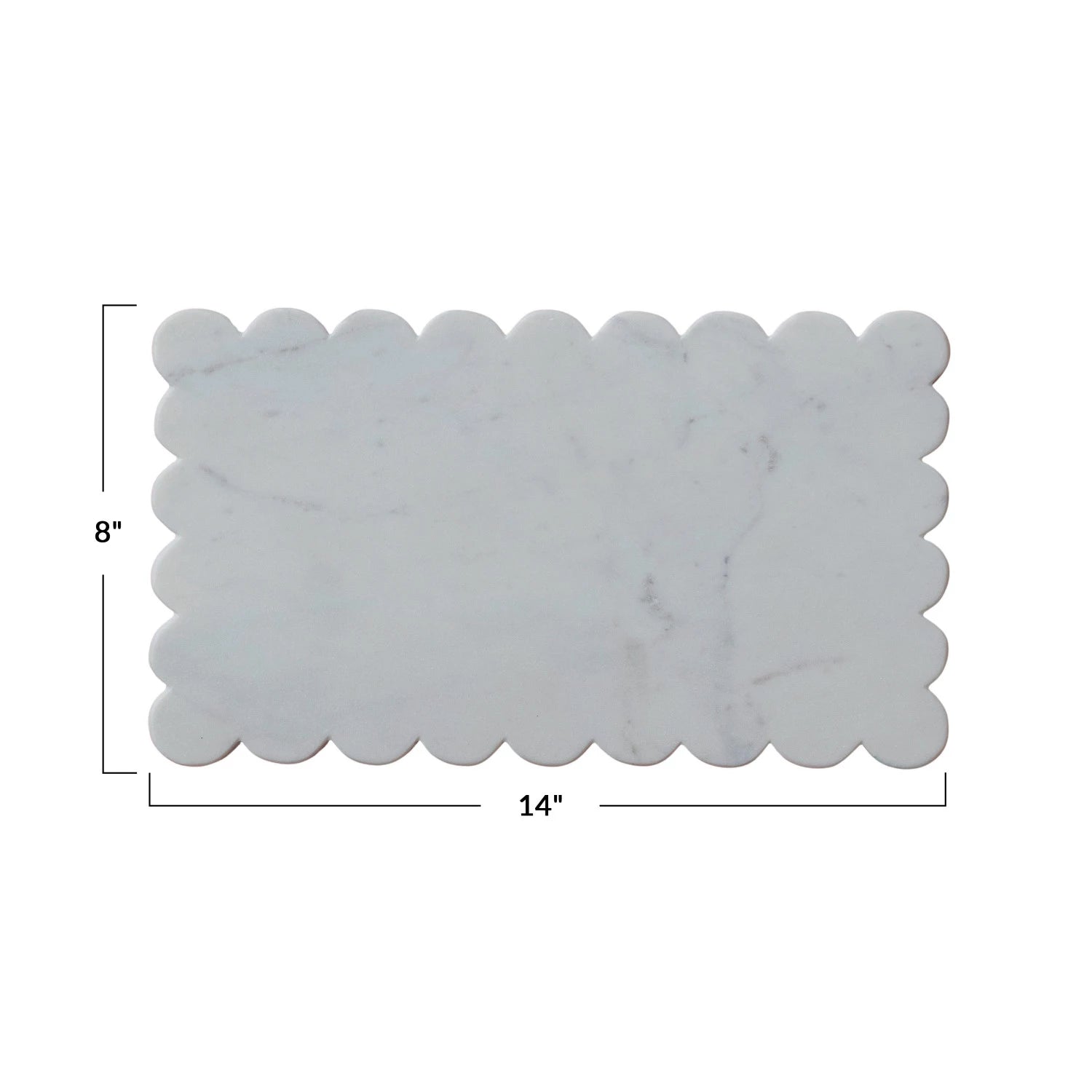 White Scalloped Edge Marble Cheese/Cutting Board