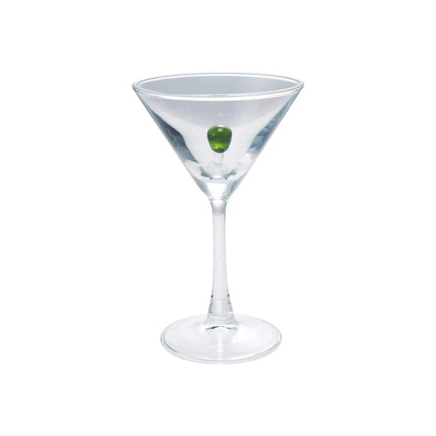 Martini Glass w/ Hand Blown Olive