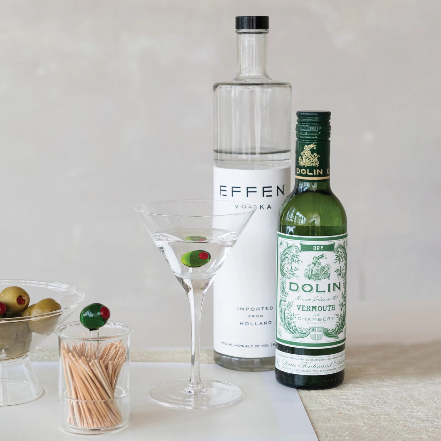 Martini Glass w/ Hand Blown Olive