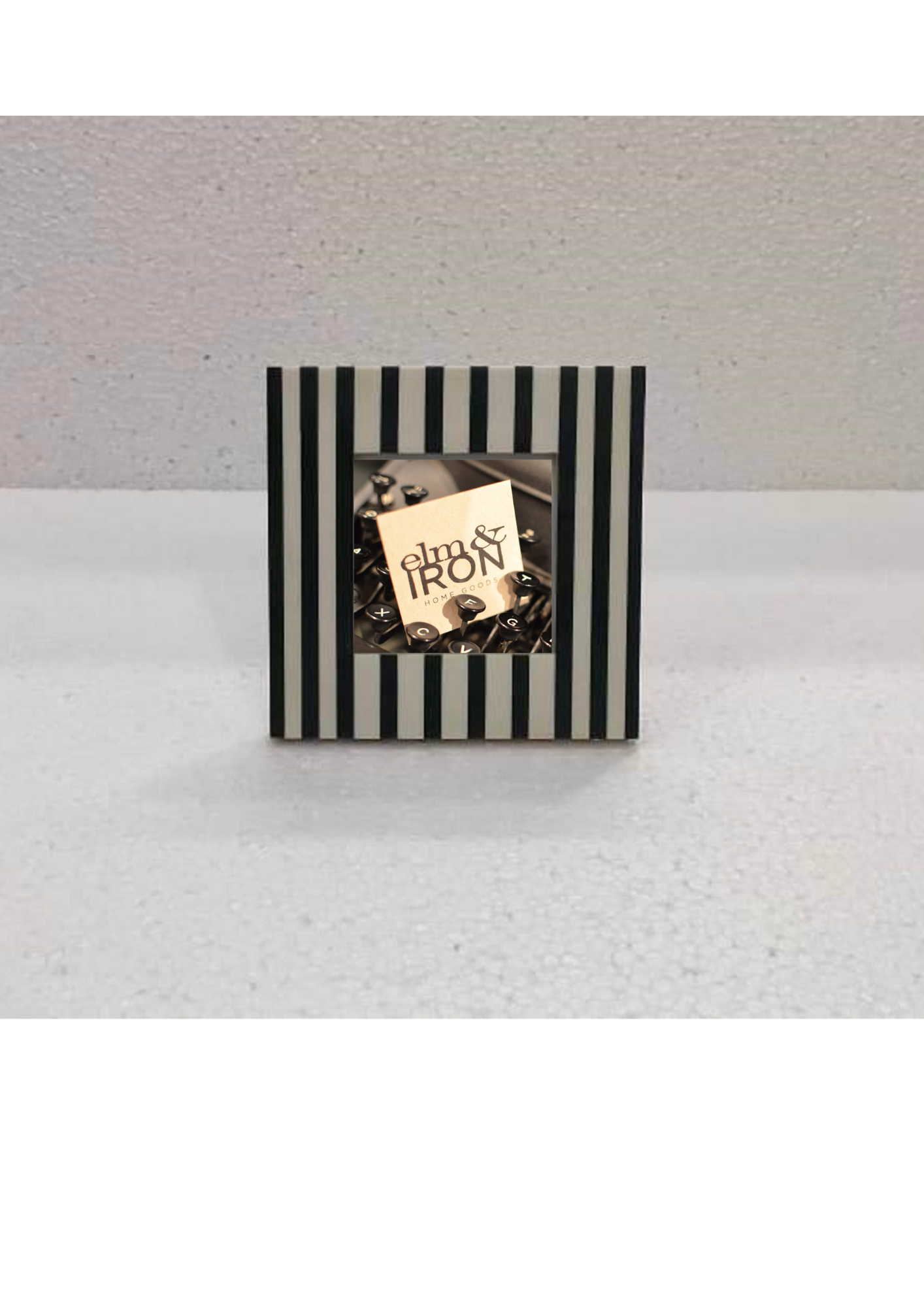 Resin Stripes Black & White Picture Frame