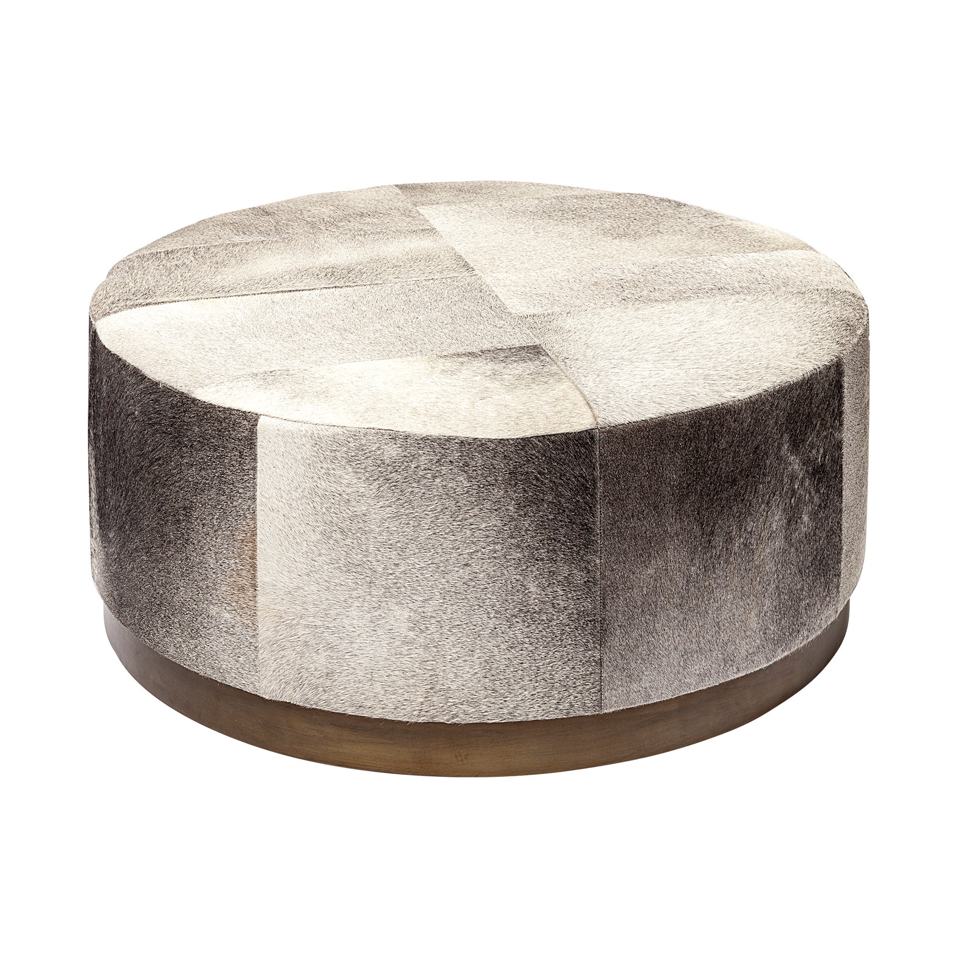 Zahavi Grey Cowhide Ottoman