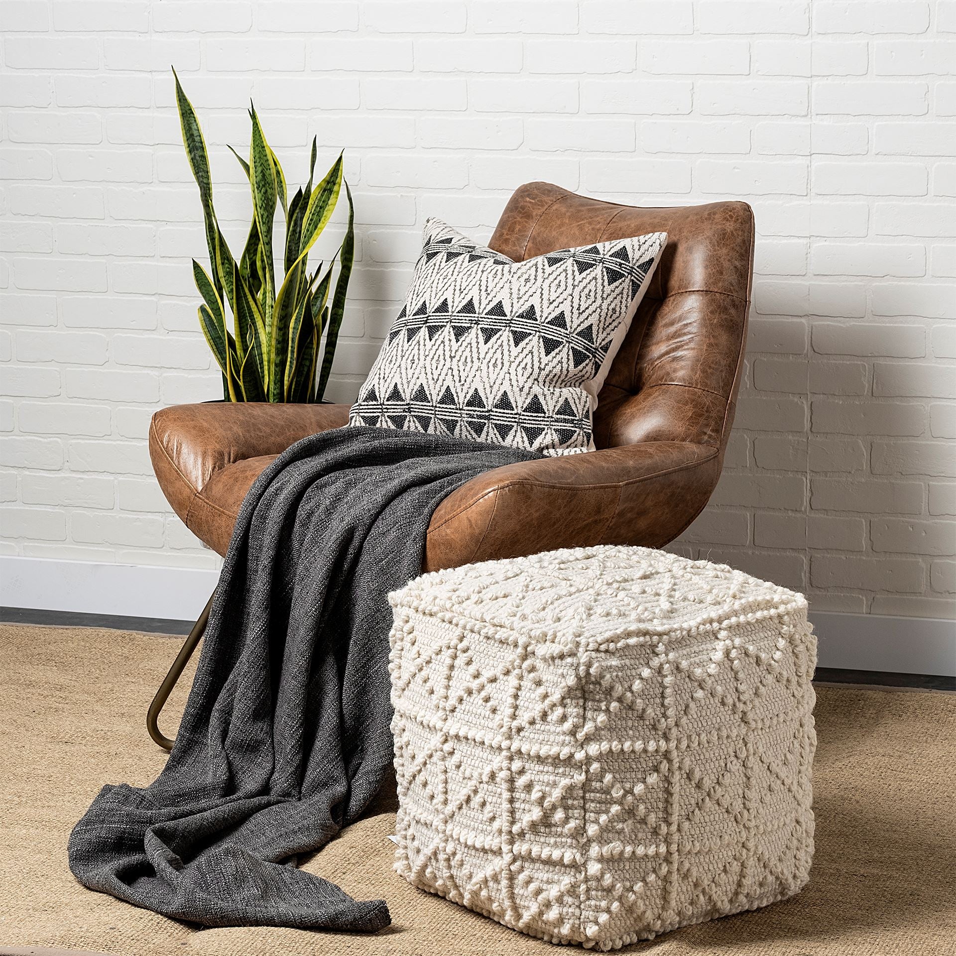 Leroy Ivory Pouf