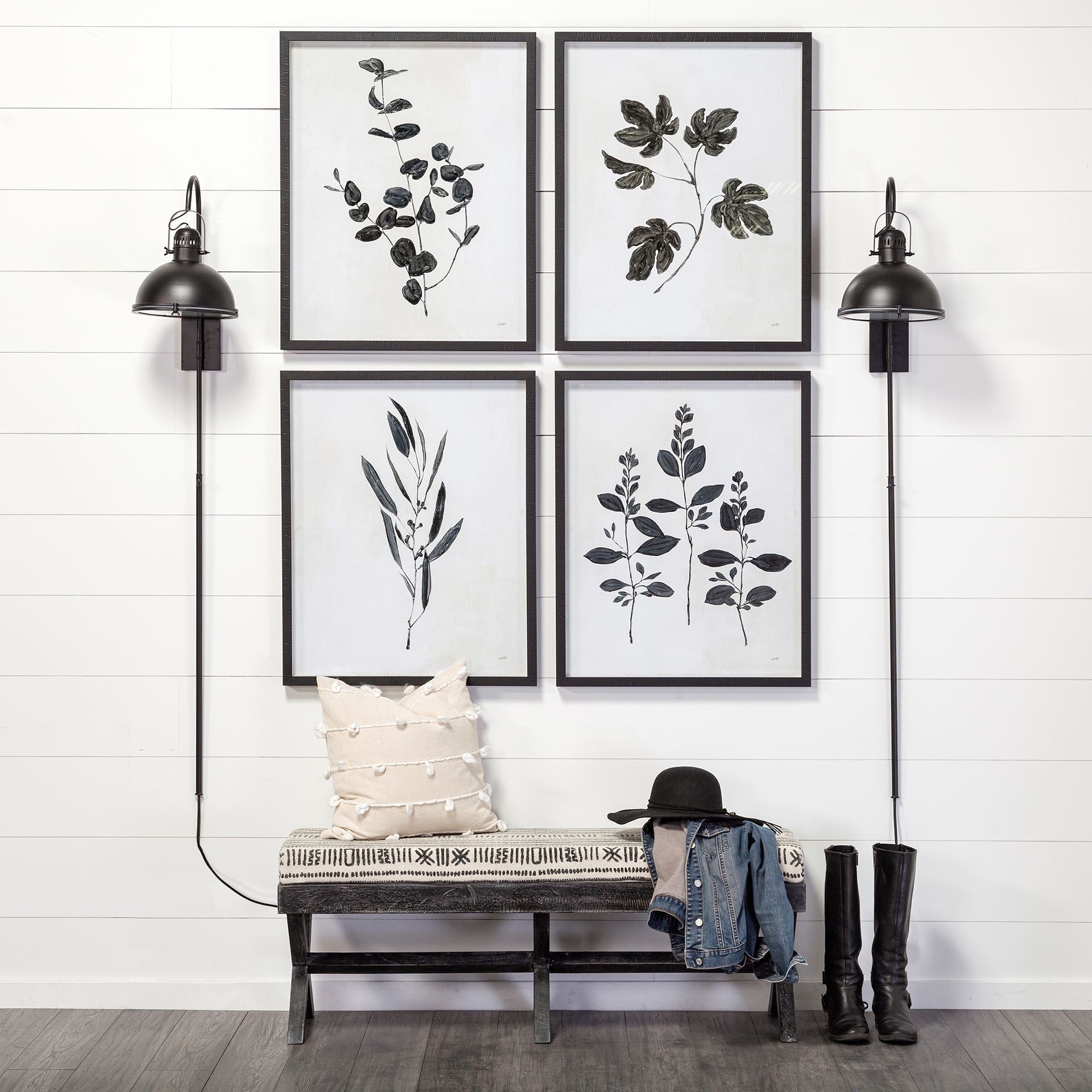 Solis Black & Cream Accent Bench