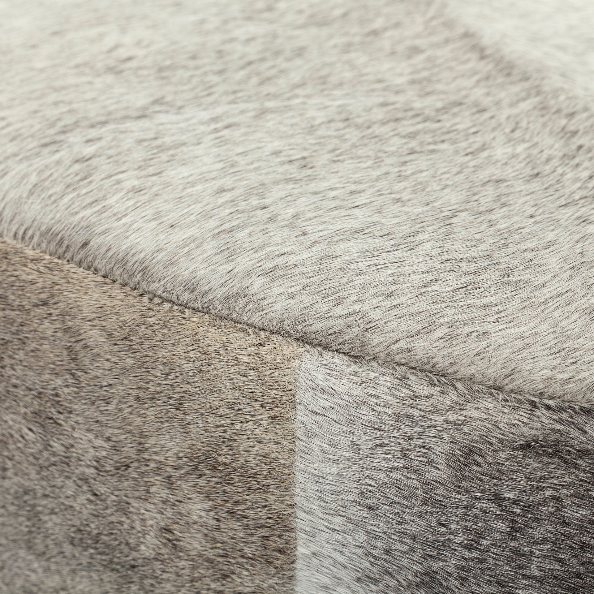 Zahavi Grey Cowhide Ottoman