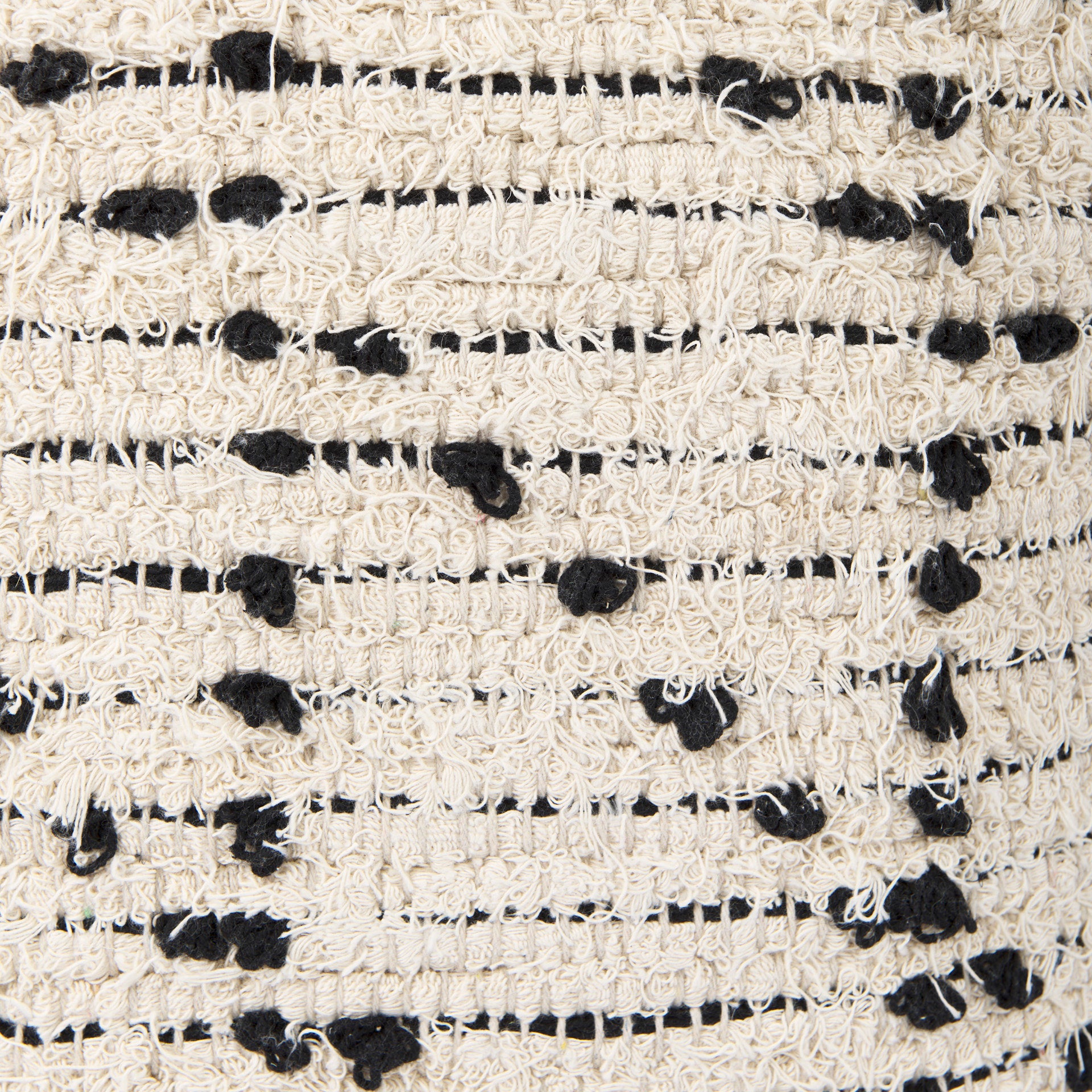 Aaohi Cream & Black Pouf