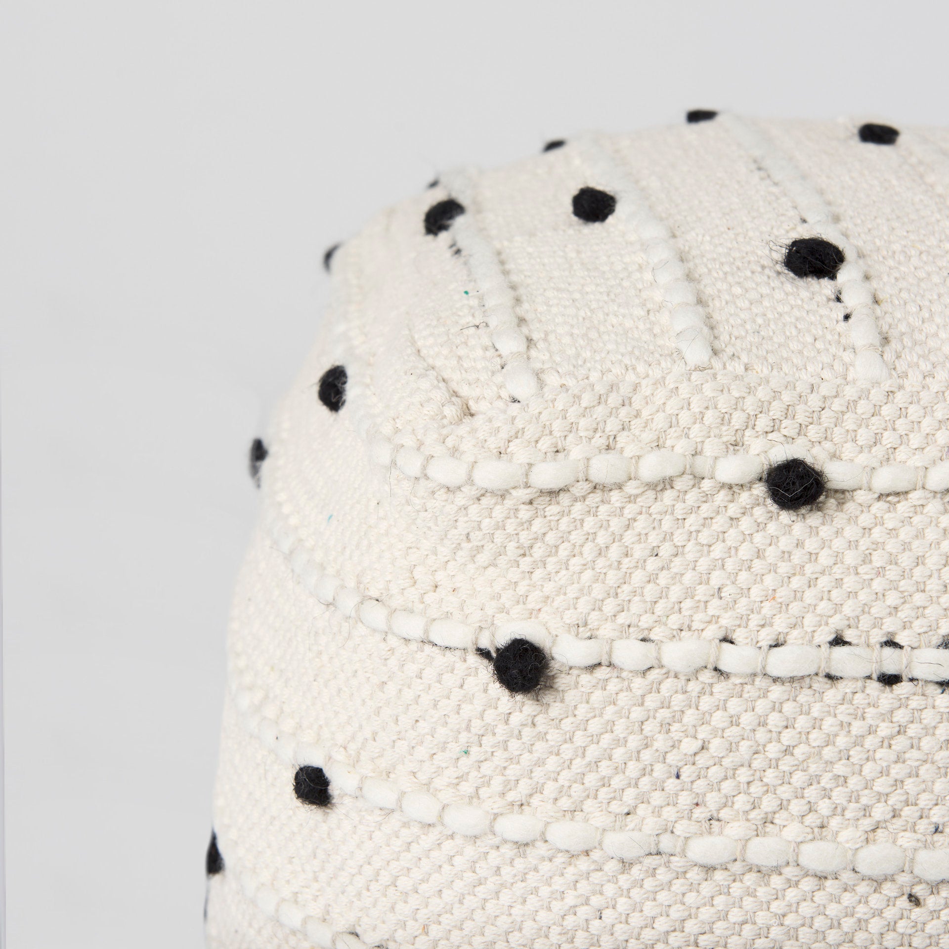 Amaira Cream Patterned Pouf