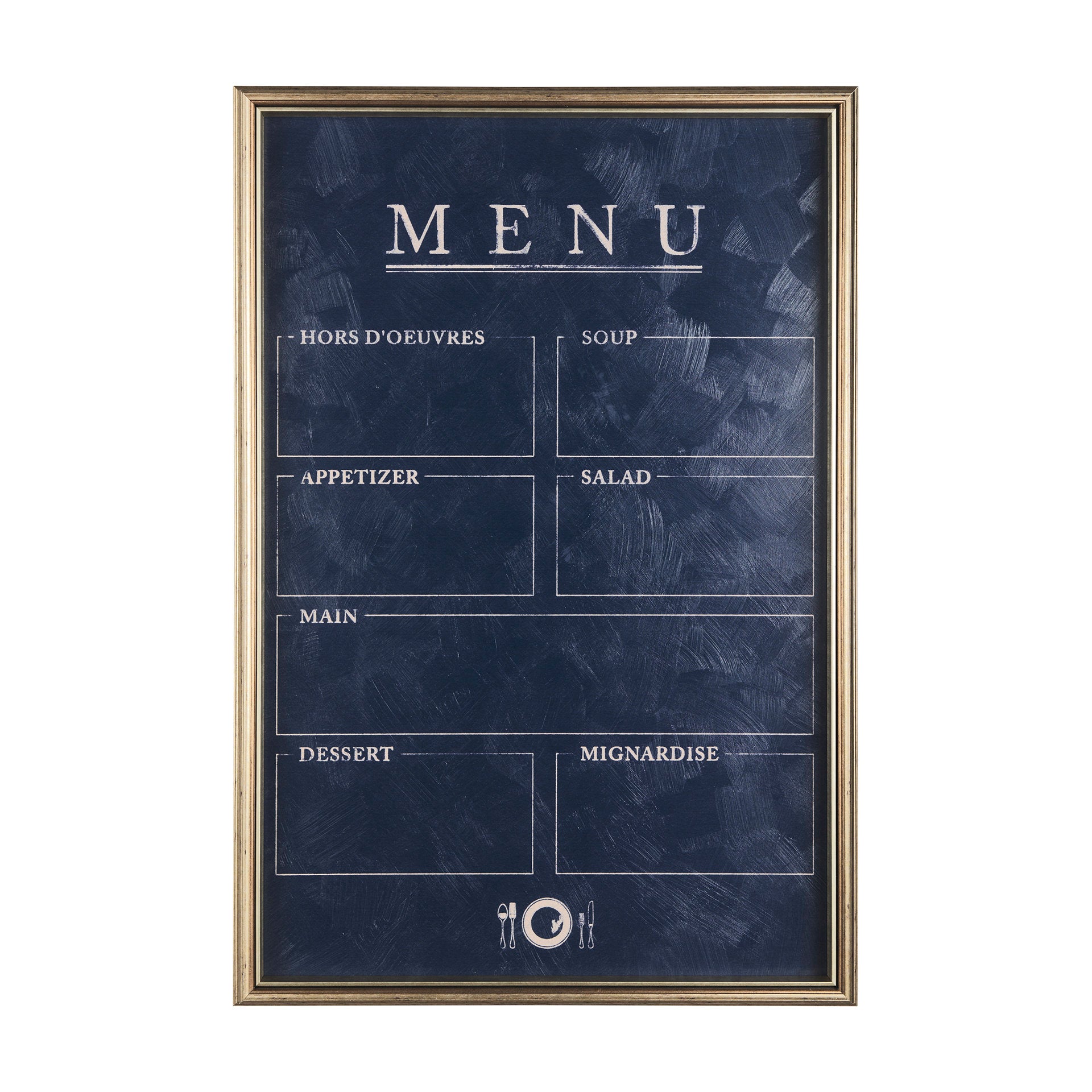 Gold Framed Menu Board