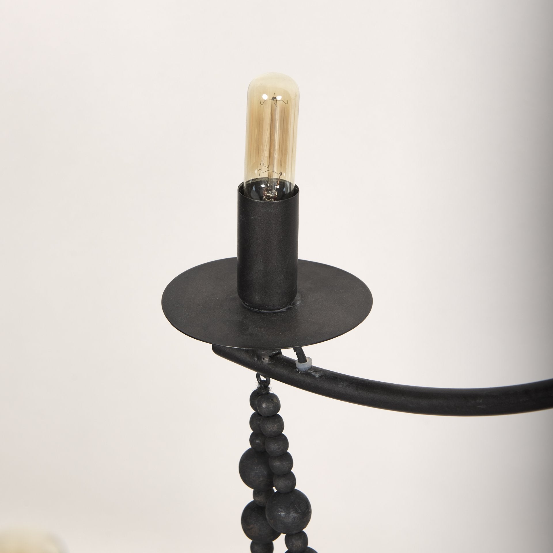 Selma Black Wood Bead Chandelier