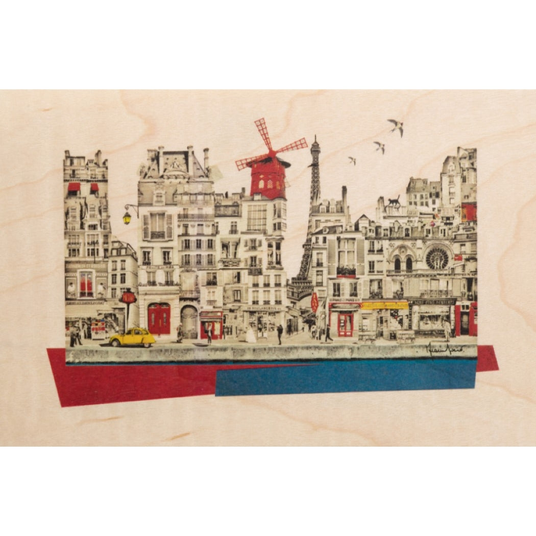 Wood Postcard City Collages - Paris