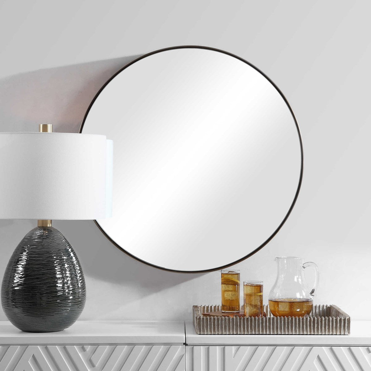 Coulson Brass Round Mirror