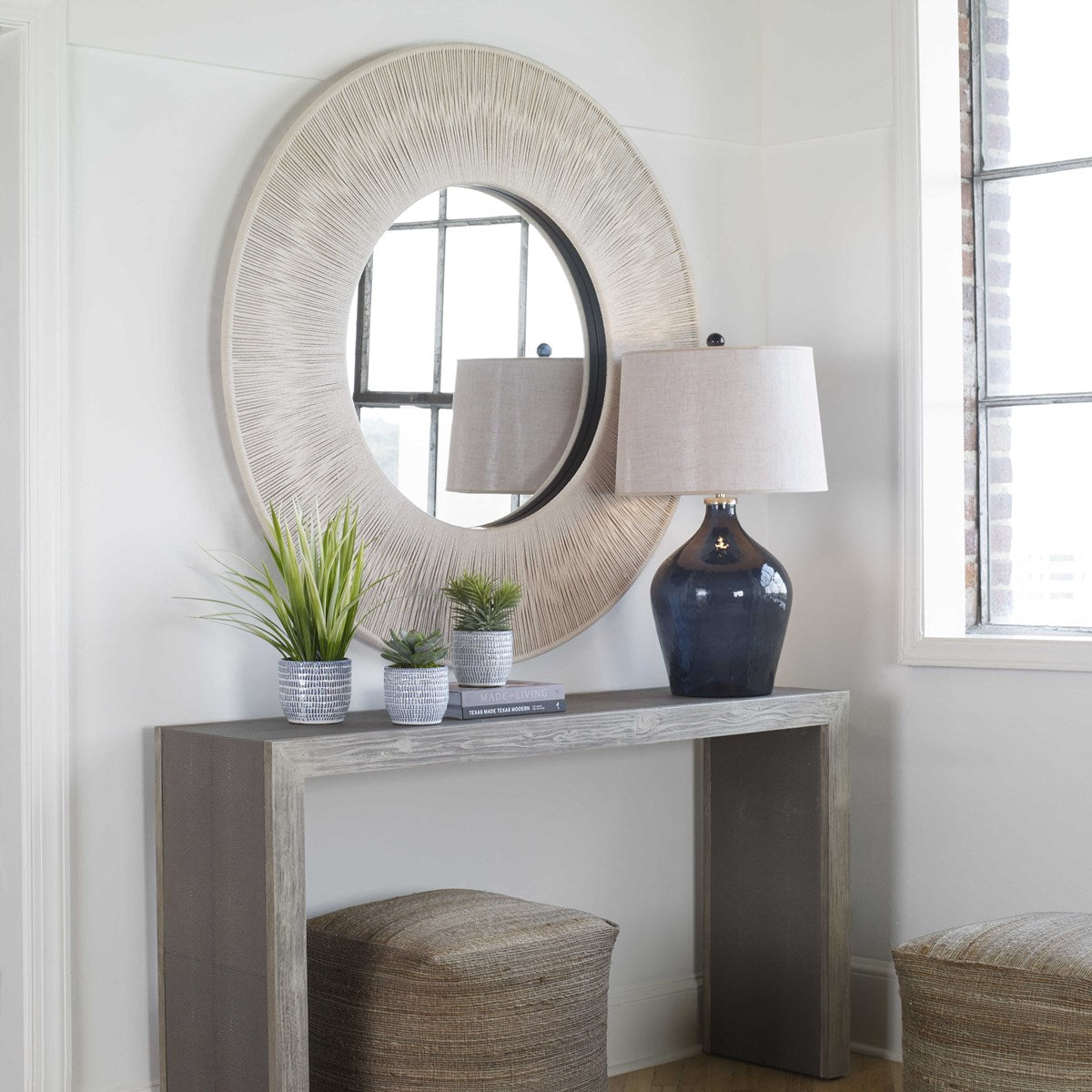 Sailors Knot Round Mirror - Natural
