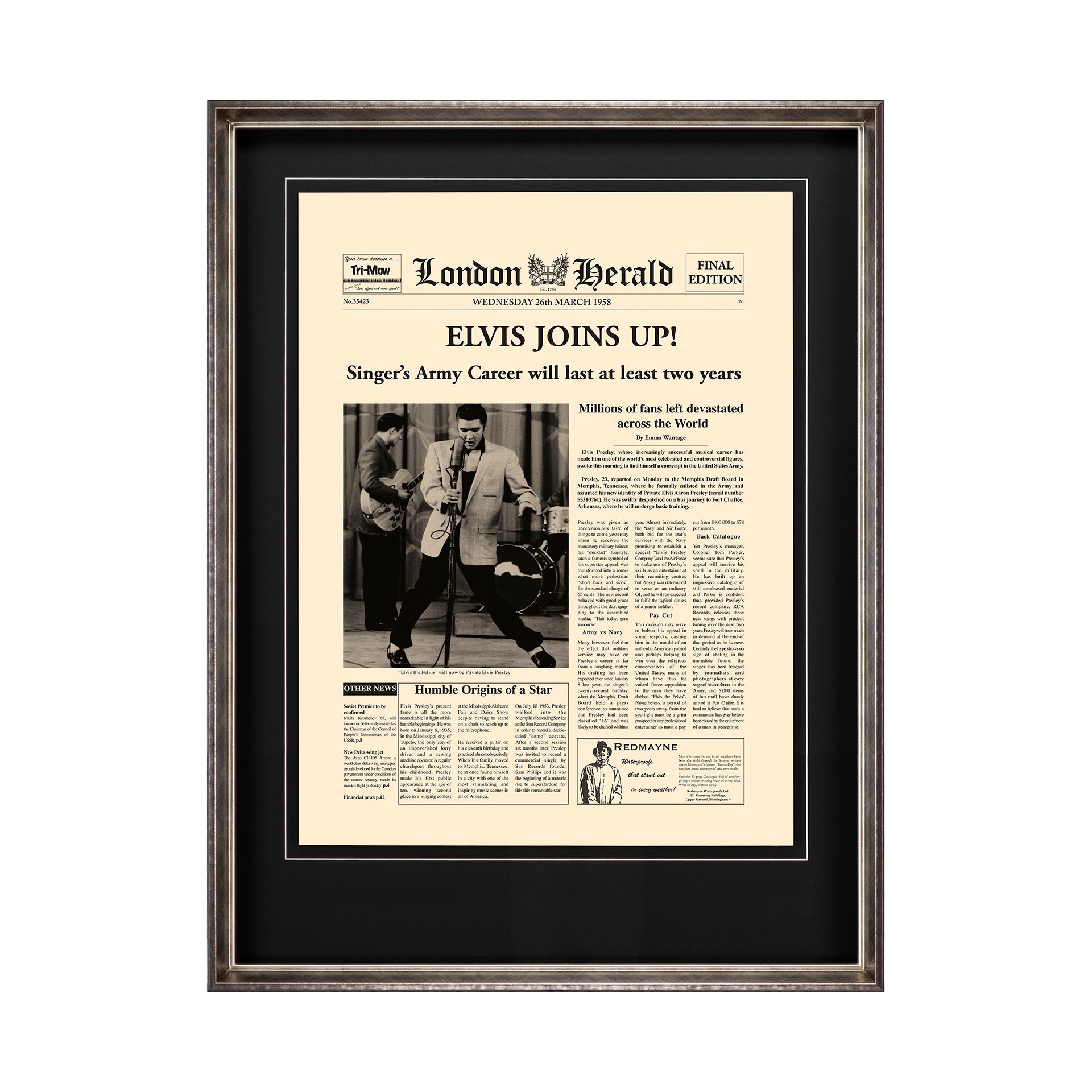 Elvis Joins Up News Headliner Art